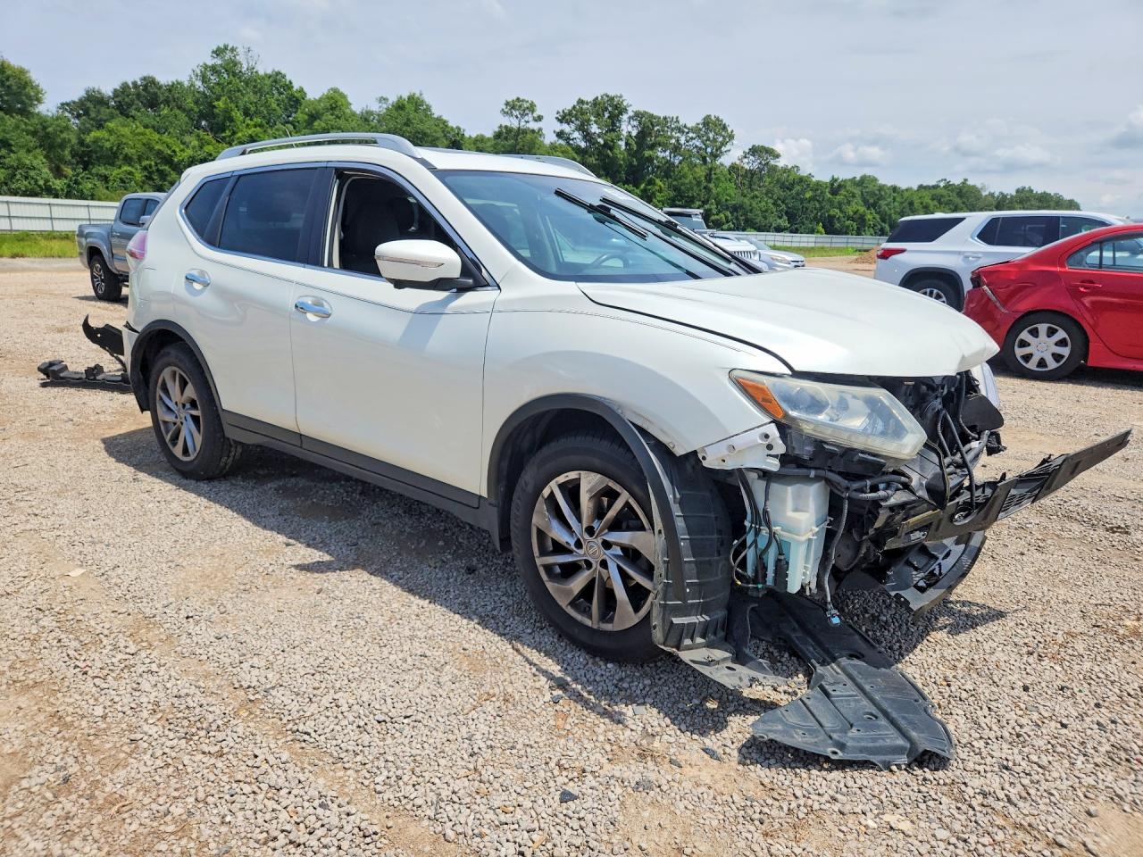 2015 Nissan Rogue Sl White vin: 5N1AT2MT9FC779087