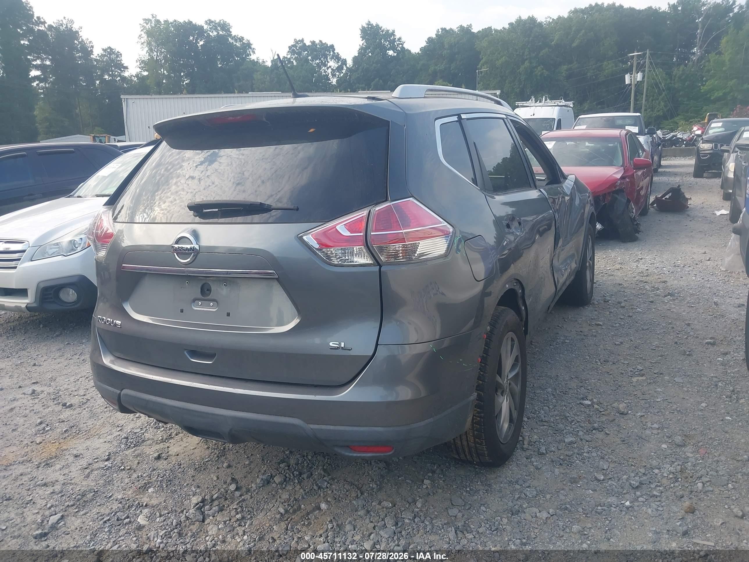 2015 Nissan Rogue Sl Gray vin: 5N1AT2MT9FC780305