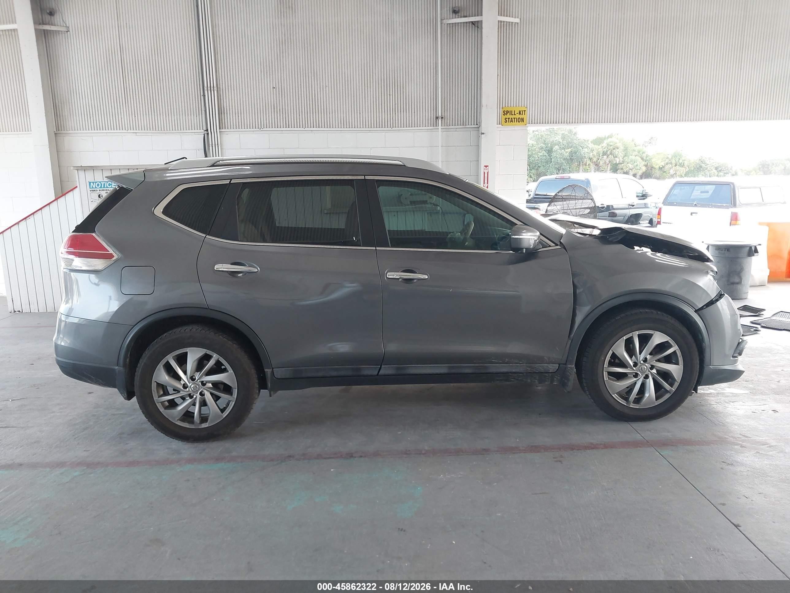 2015 Nissan Rogue Sl Gray vin: 5N1AT2MT9FC784371