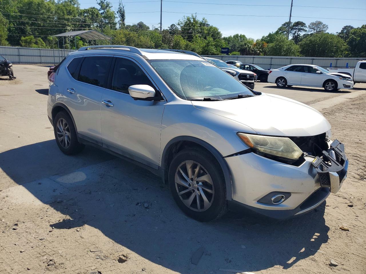 2015 Nissan Rogue Sl Silver vin: 5N1AT2MT9FC785519