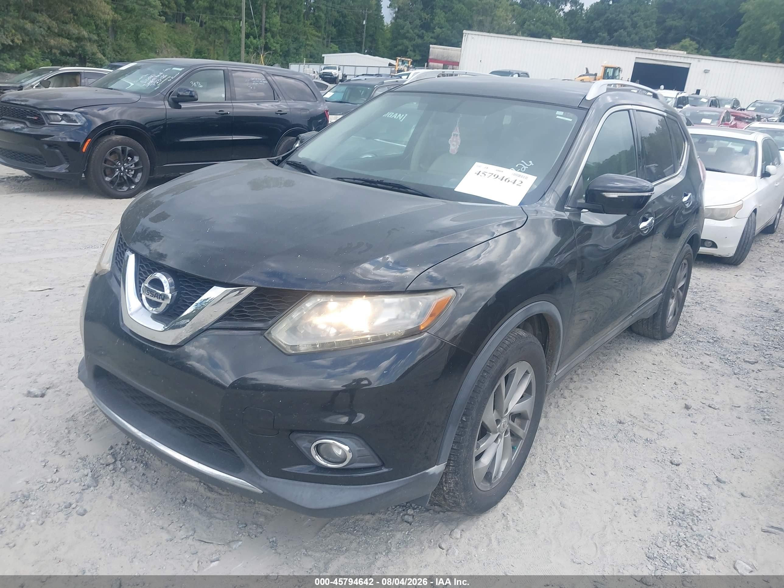 2015 Nissan Rogue Sl Black vin: 5N1AT2MT9FC792714