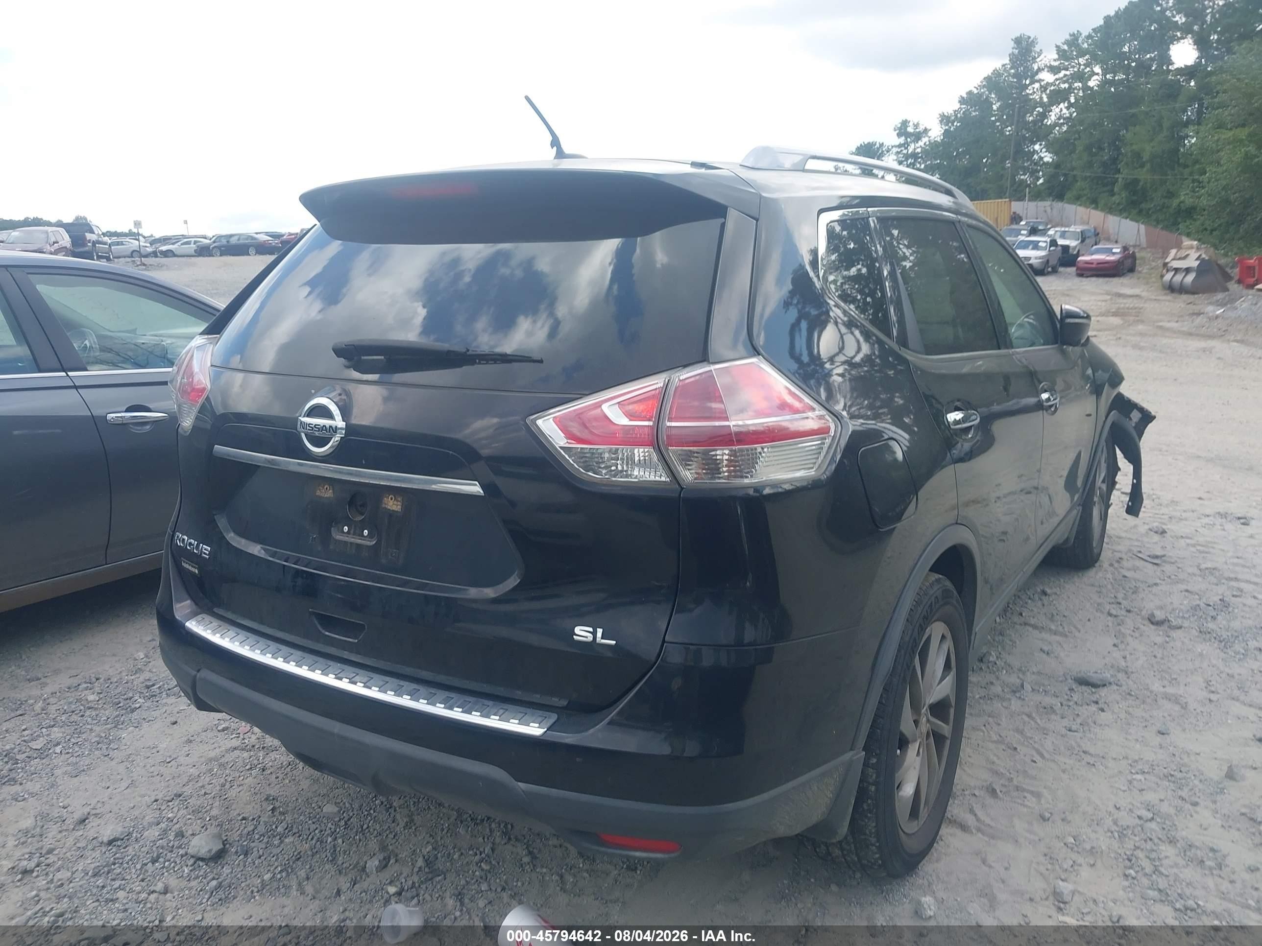 2015 Nissan Rogue Sl Black vin: 5N1AT2MT9FC792714
