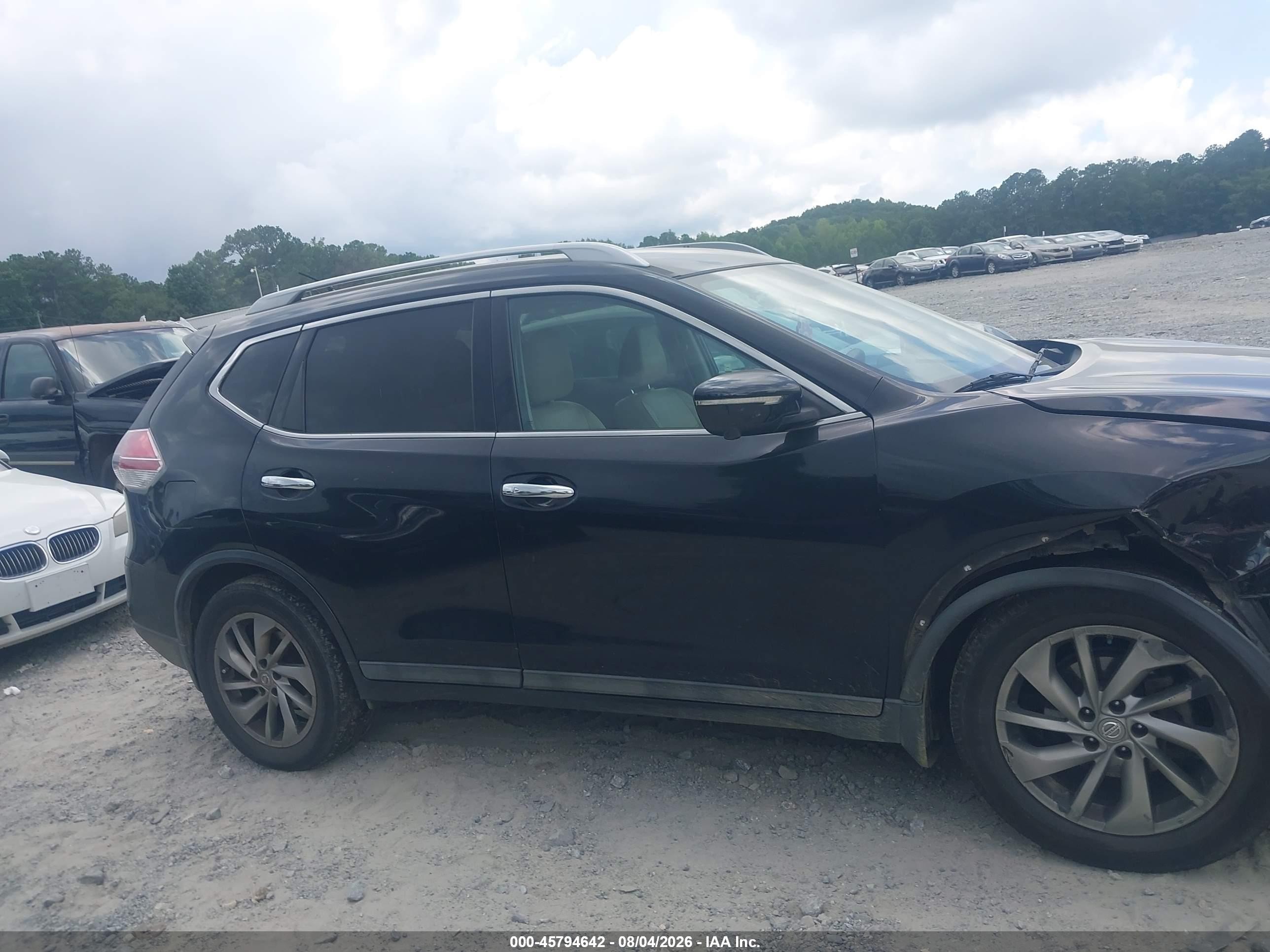 2015 Nissan Rogue Sl Black vin: 5N1AT2MT9FC792714