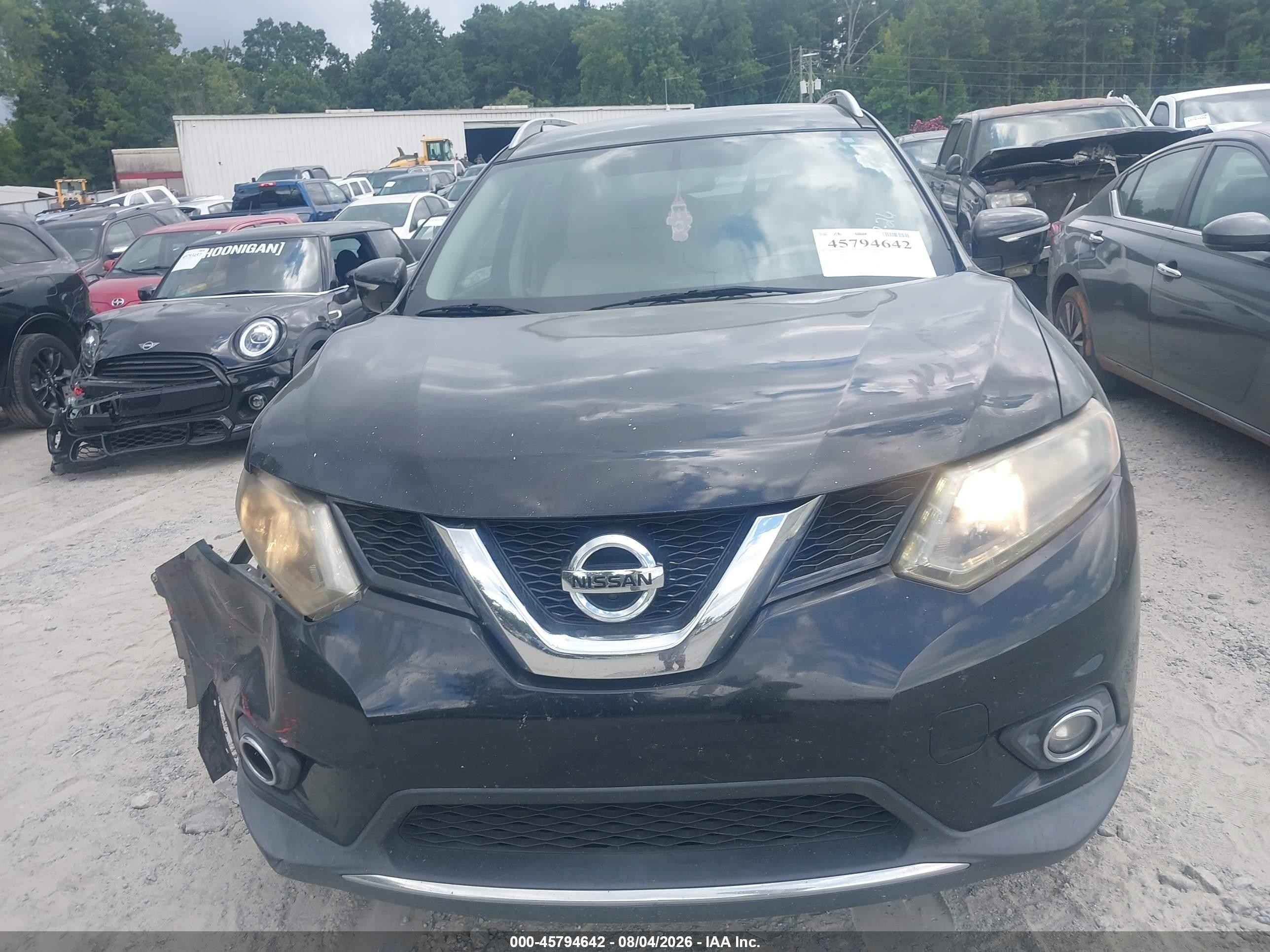 2015 Nissan Rogue Sl Black vin: 5N1AT2MT9FC792714