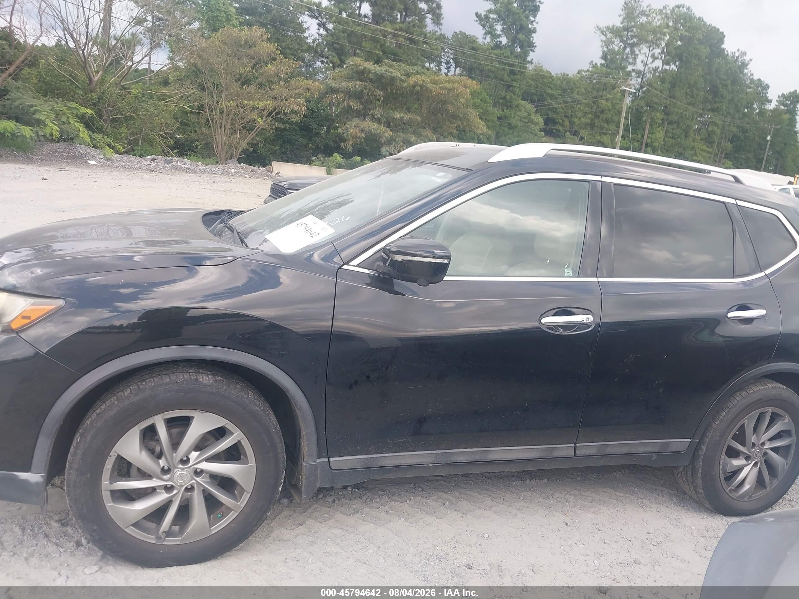 2015 Nissan Rogue Sl Black vin: 5N1AT2MT9FC792714