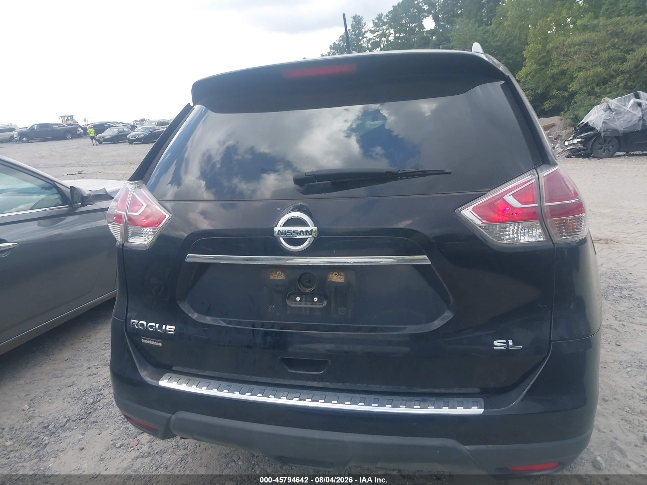 2015 Nissan Rogue Sl Black vin: 5N1AT2MT9FC792714