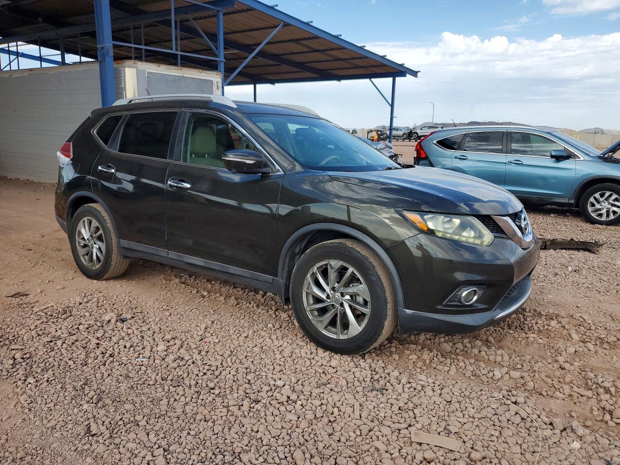 2015 Nissan Rogue Sl Brown vin: 5N1AT2MT9FC824190