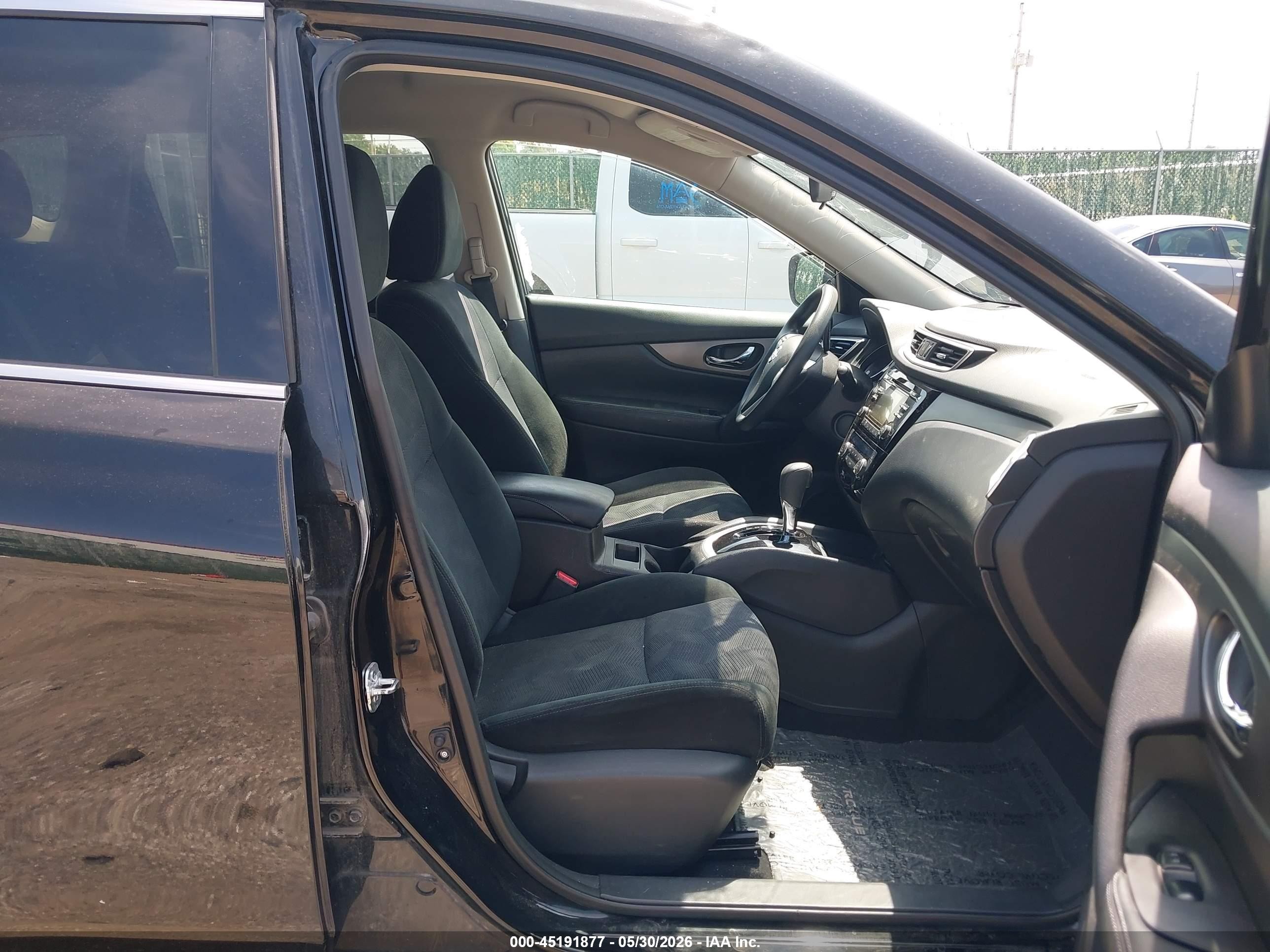 2015 Nissan Rogue S/sl/sv Black vin: 5N1AT2MT9FC832886