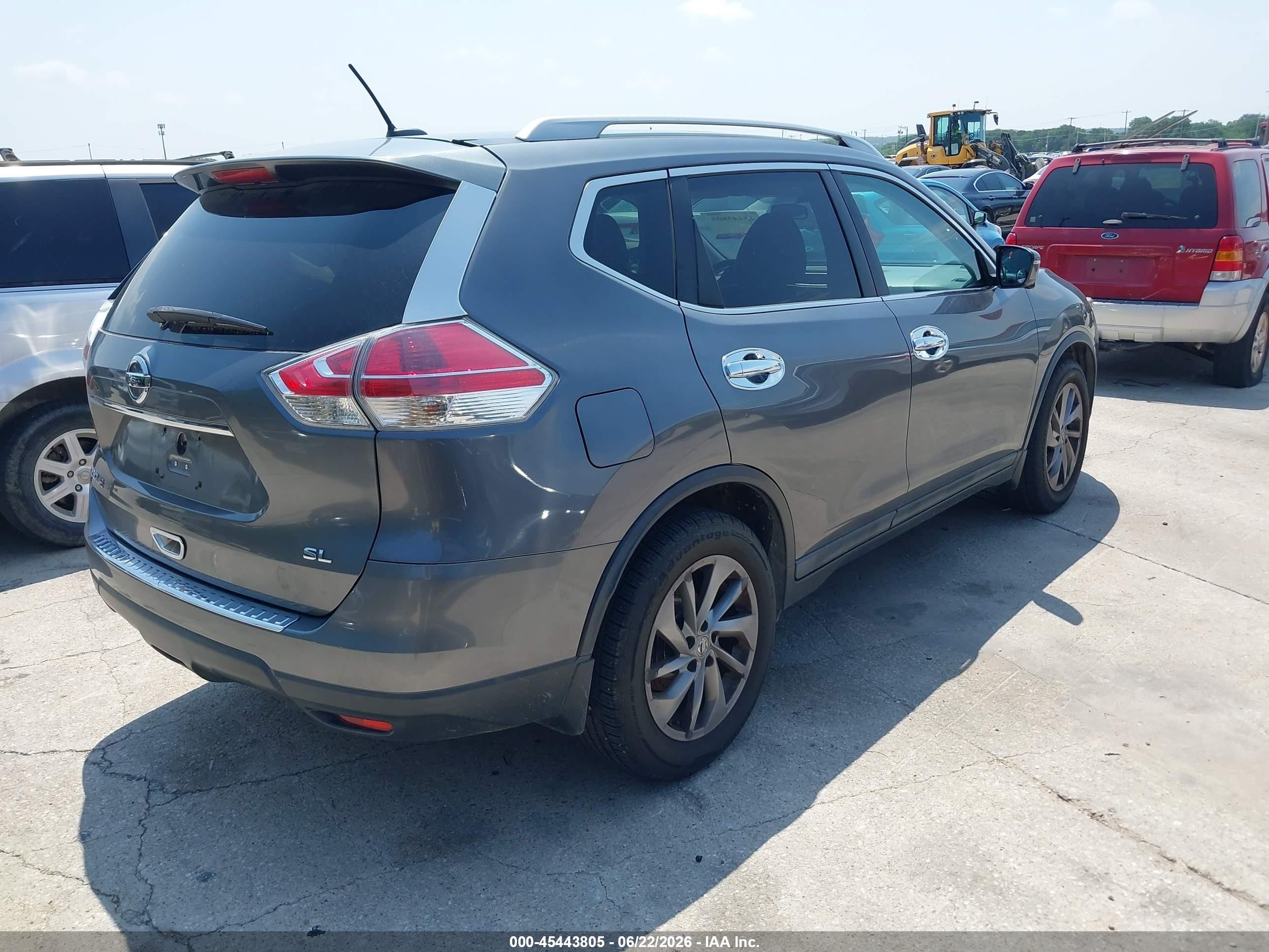 2015 Nissan Rogue Sl Gray vin: 5N1AT2MT9FC846772