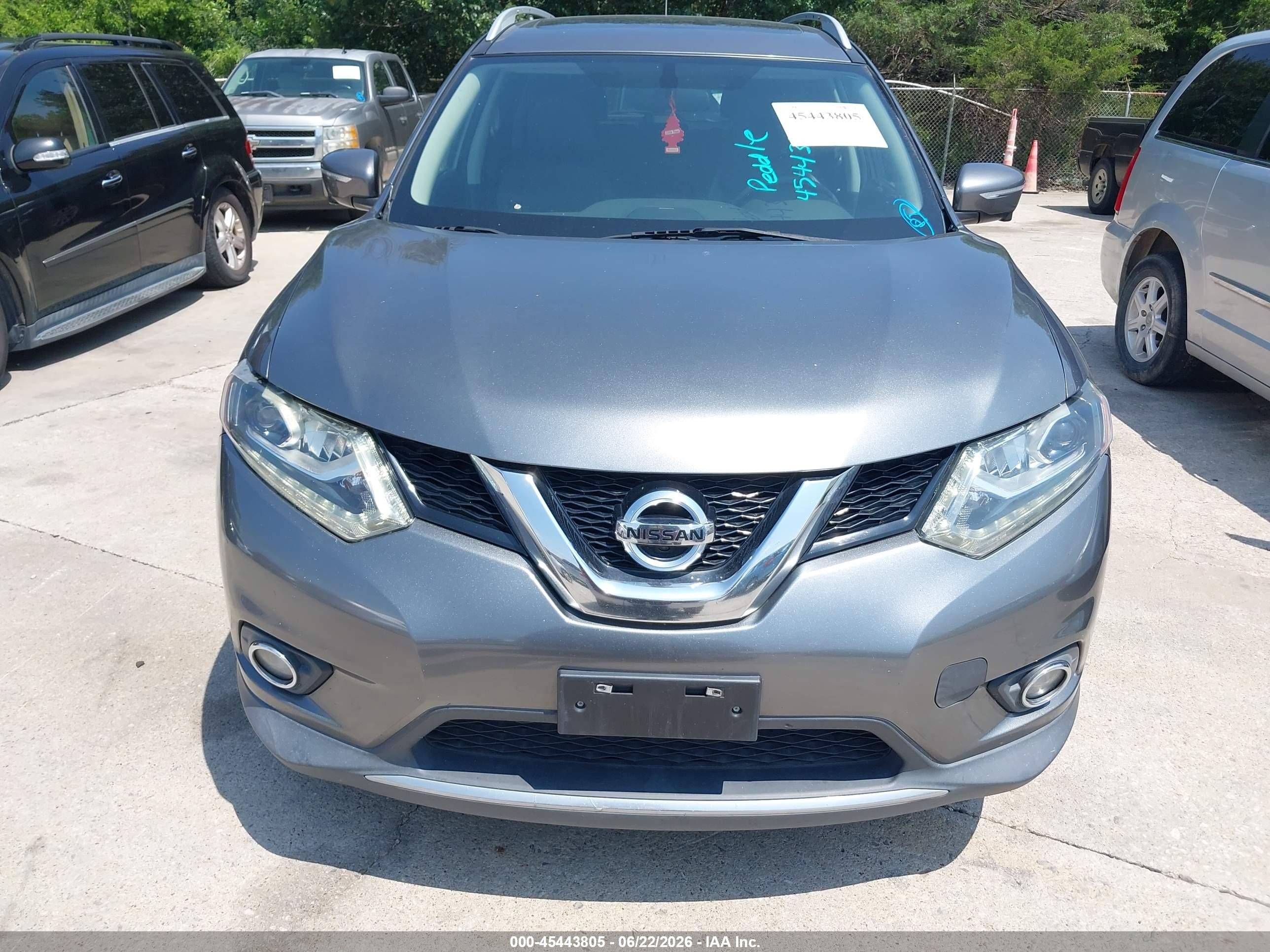 2015 Nissan Rogue Sl Gray vin: 5N1AT2MT9FC846772