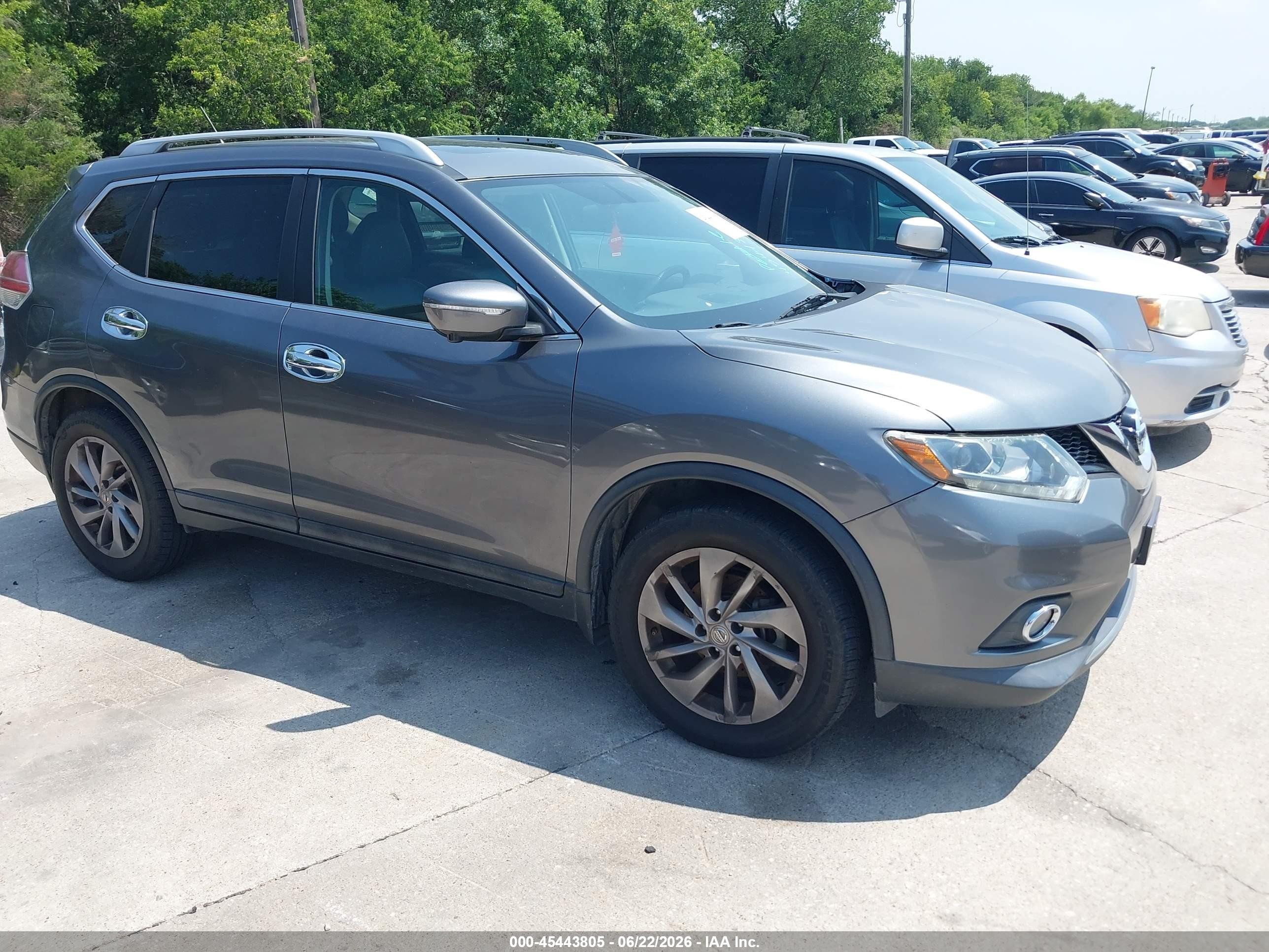 2015 Nissan Rogue Sl Gray vin: 5N1AT2MT9FC846772