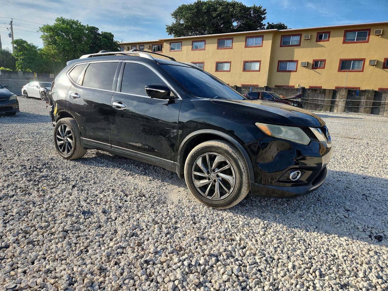 2015 Nissan Rogue Sl Black vin: 5N1AT2MT9FC856539