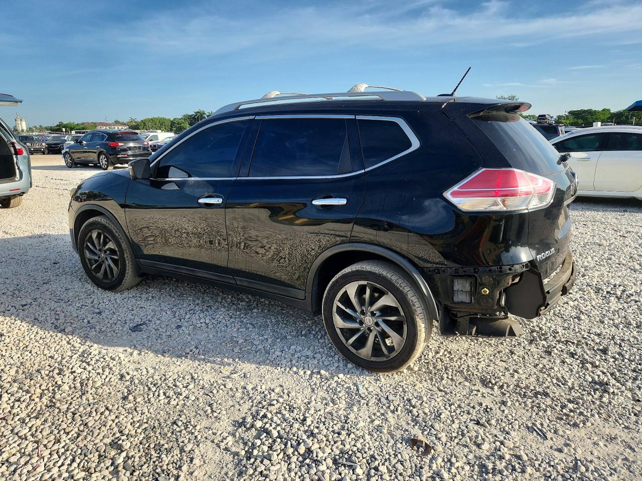 2015 Nissan Rogue Sl Black vin: 5N1AT2MT9FC856539