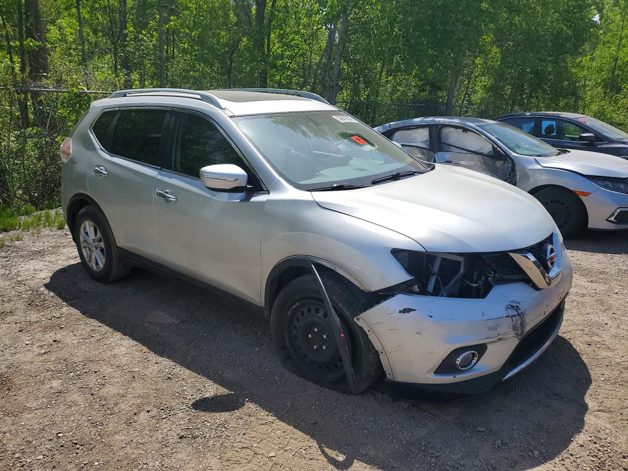 2015 Nissan Rogue S Серебряный vin: 5N1AT2MT9FC881344