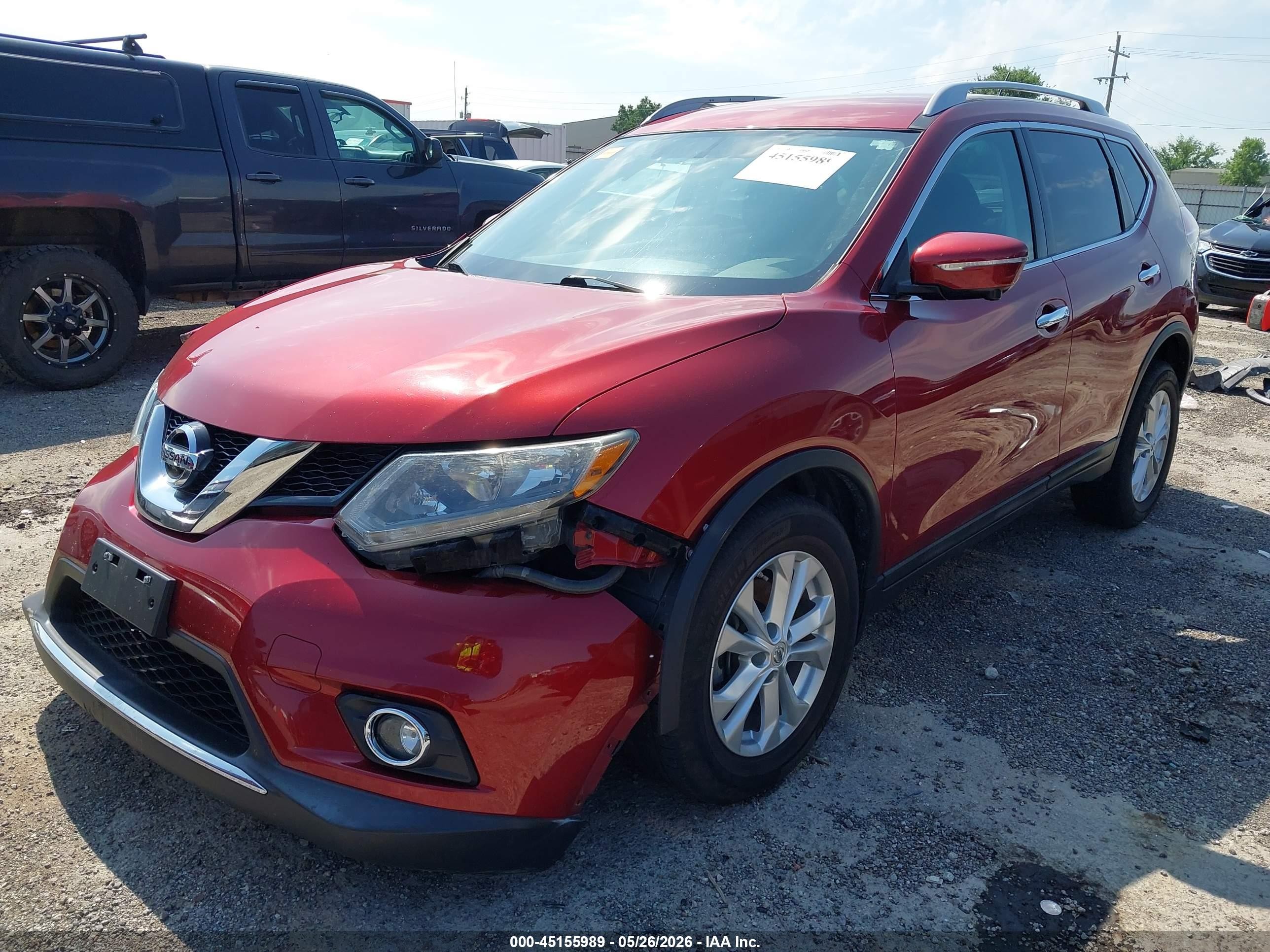 2015 Nissan Rogue Sv Red vin: 5N1AT2MT9FC905089