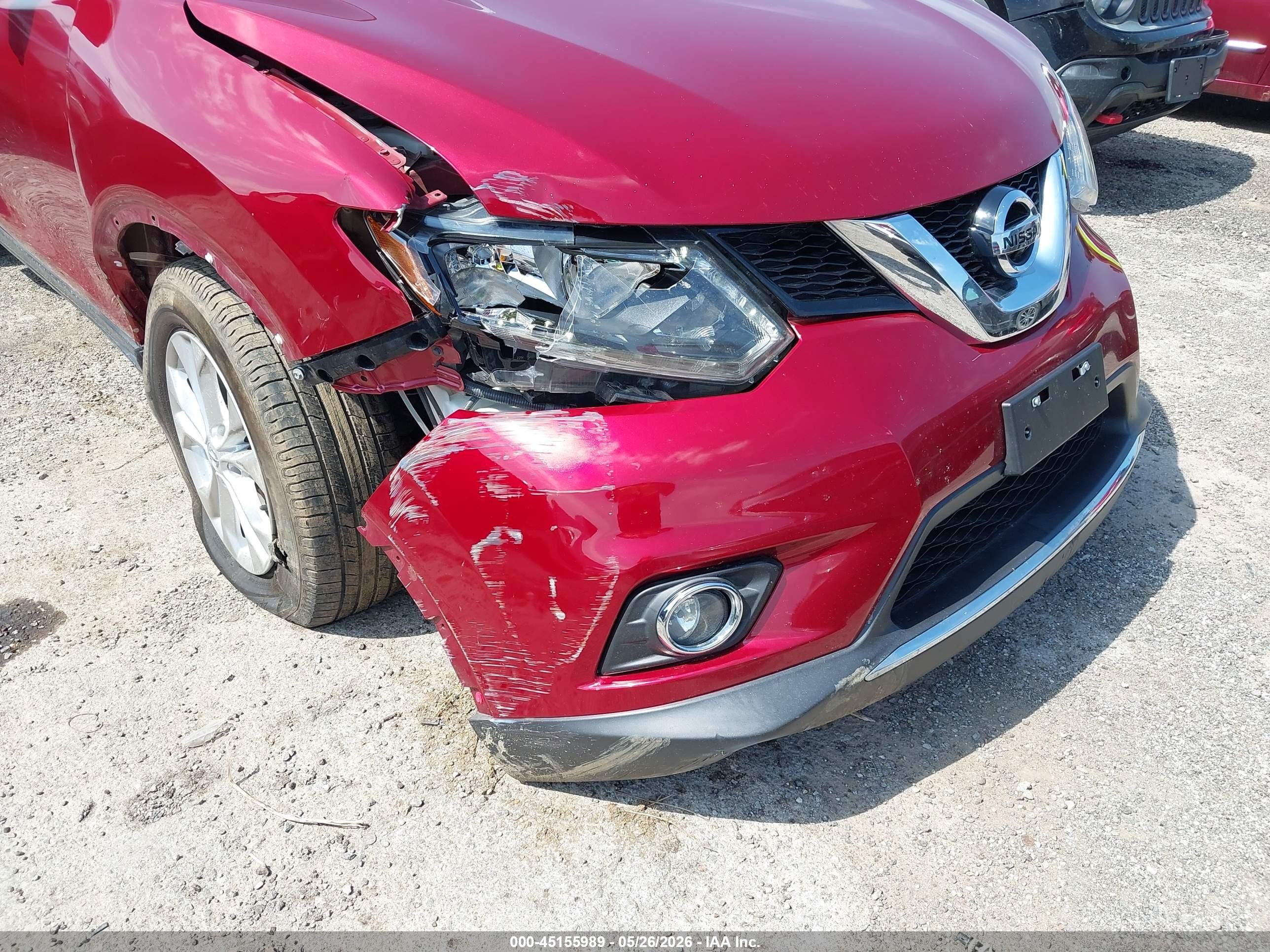 2015 Nissan Rogue Sv Red vin: 5N1AT2MT9FC905089