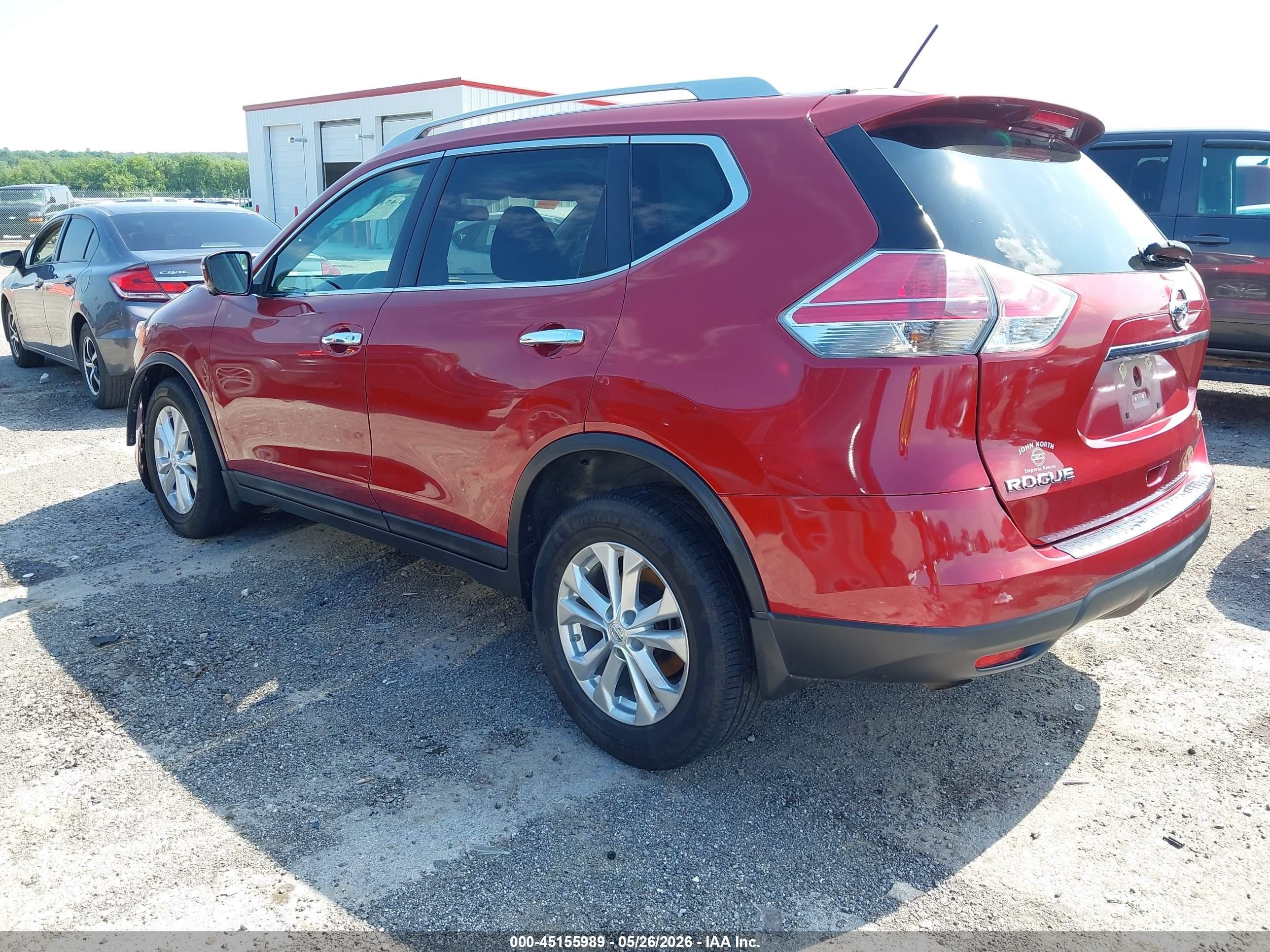 2015 Nissan Rogue Sv Red vin: 5N1AT2MT9FC905089