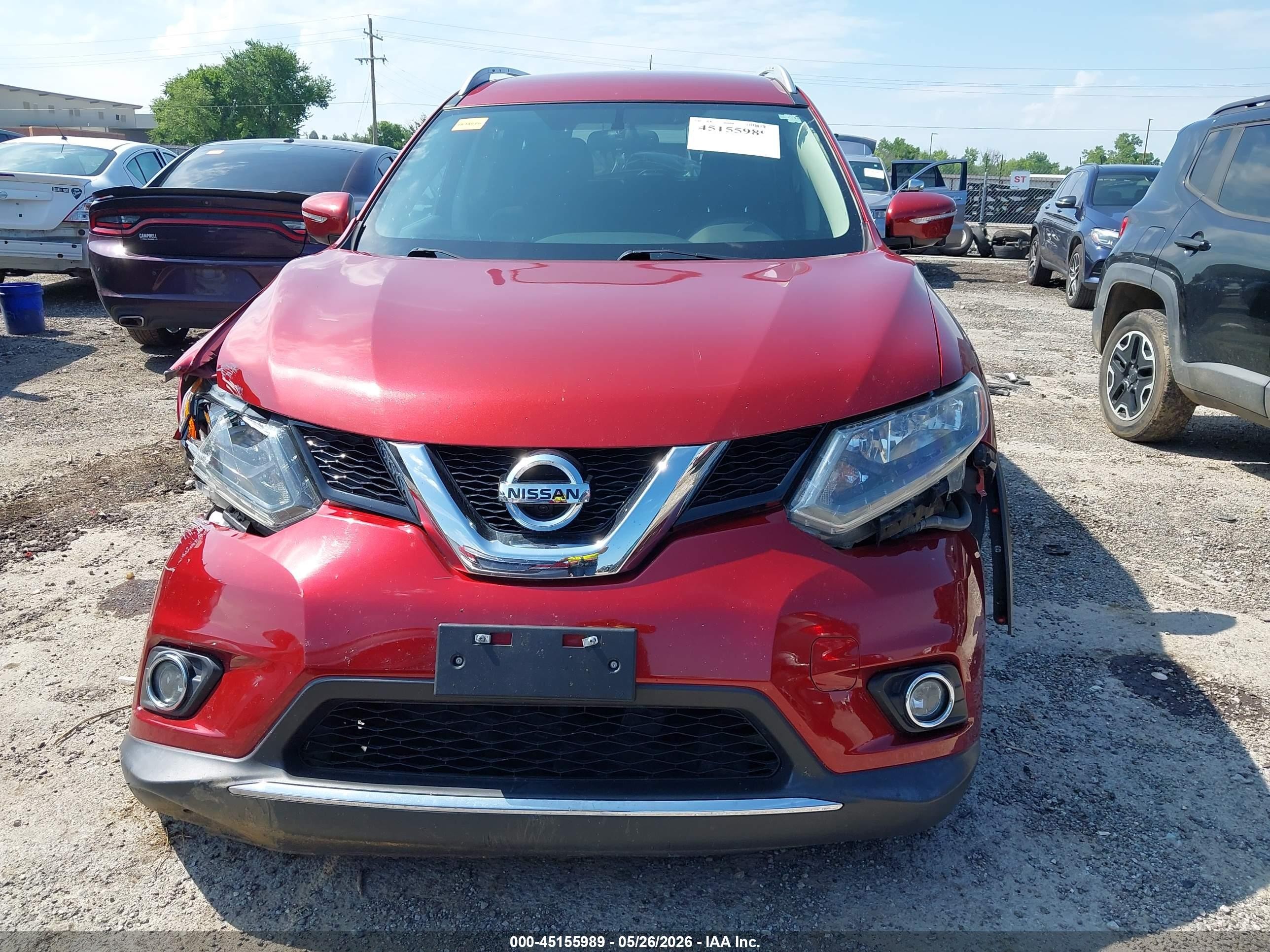 2015 Nissan Rogue Sv Red vin: 5N1AT2MT9FC905089