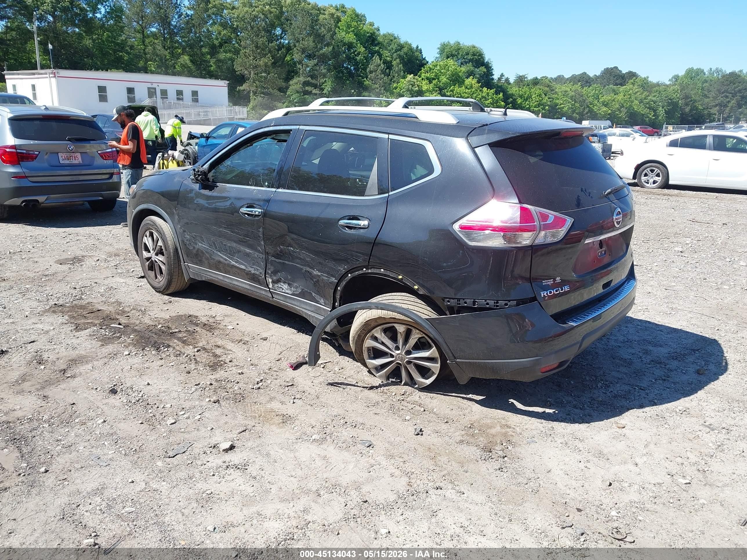 2016 Nissan Rogue Sv Черный vin: 5N1AT2MT9GC919303