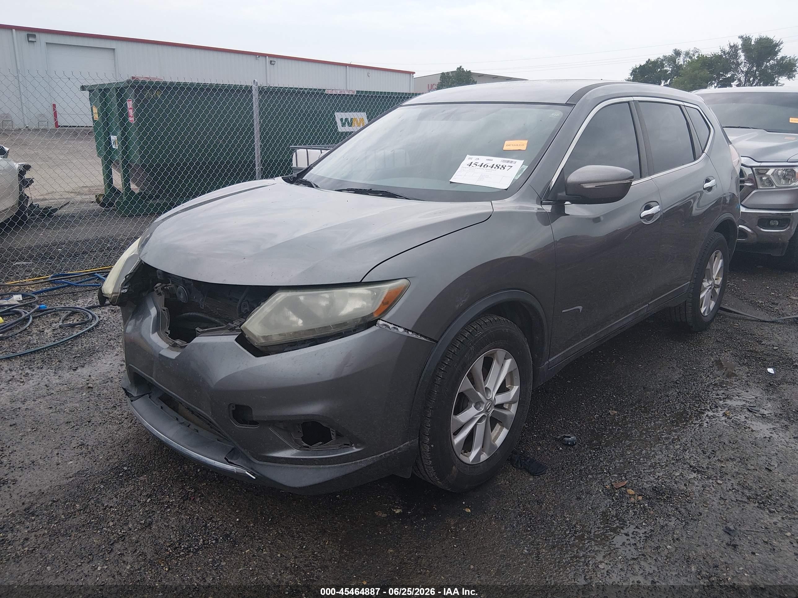 2014 Nissan Rogue S Серый vin: 5N1AT2MTXEC777475