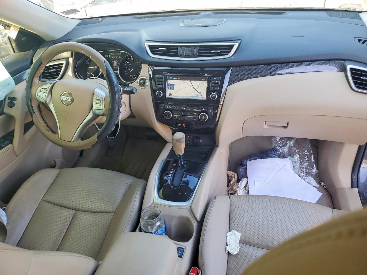 2014 Nissan Rogue Sl Gray vin: 5N1AT2MTXEC778562