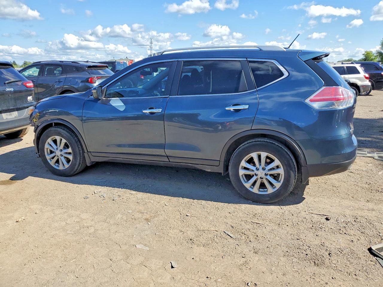 2014 Nissan Rogue S Синий vin: 5N1AT2MTXEC792185