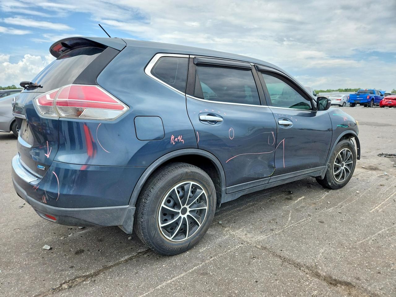 2014 Nissan Rogue S Blue vin: 5N1AT2MTXEC793983