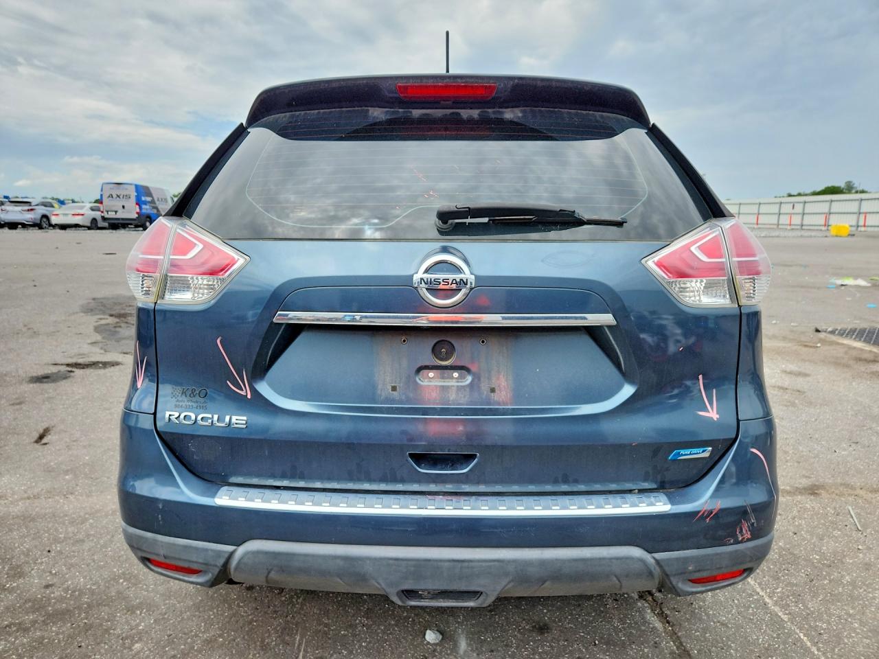 2014 Nissan Rogue S Blue vin: 5N1AT2MTXEC793983