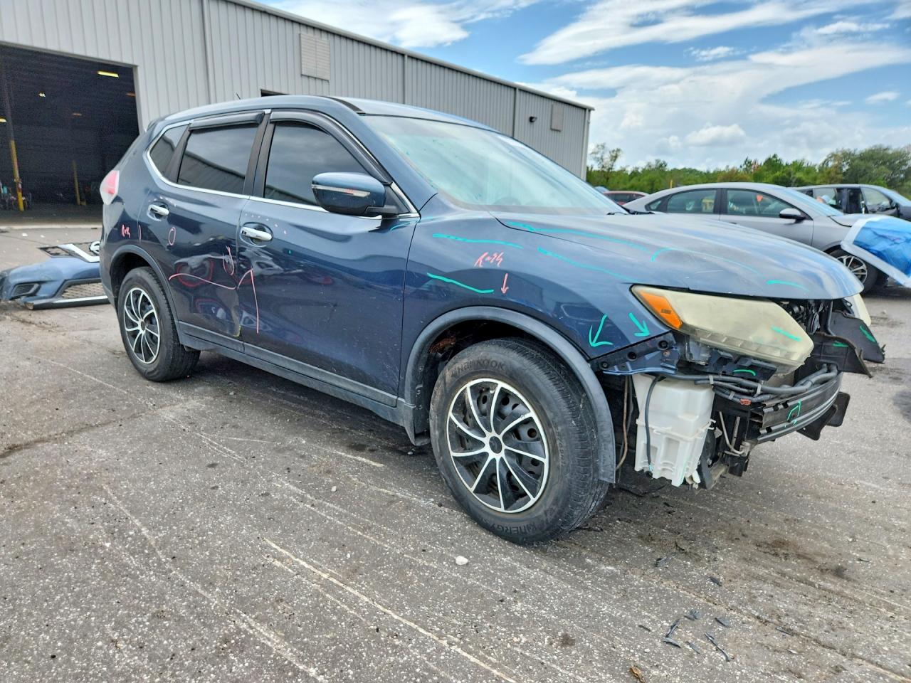 2014 Nissan Rogue S Blue vin: 5N1AT2MTXEC793983