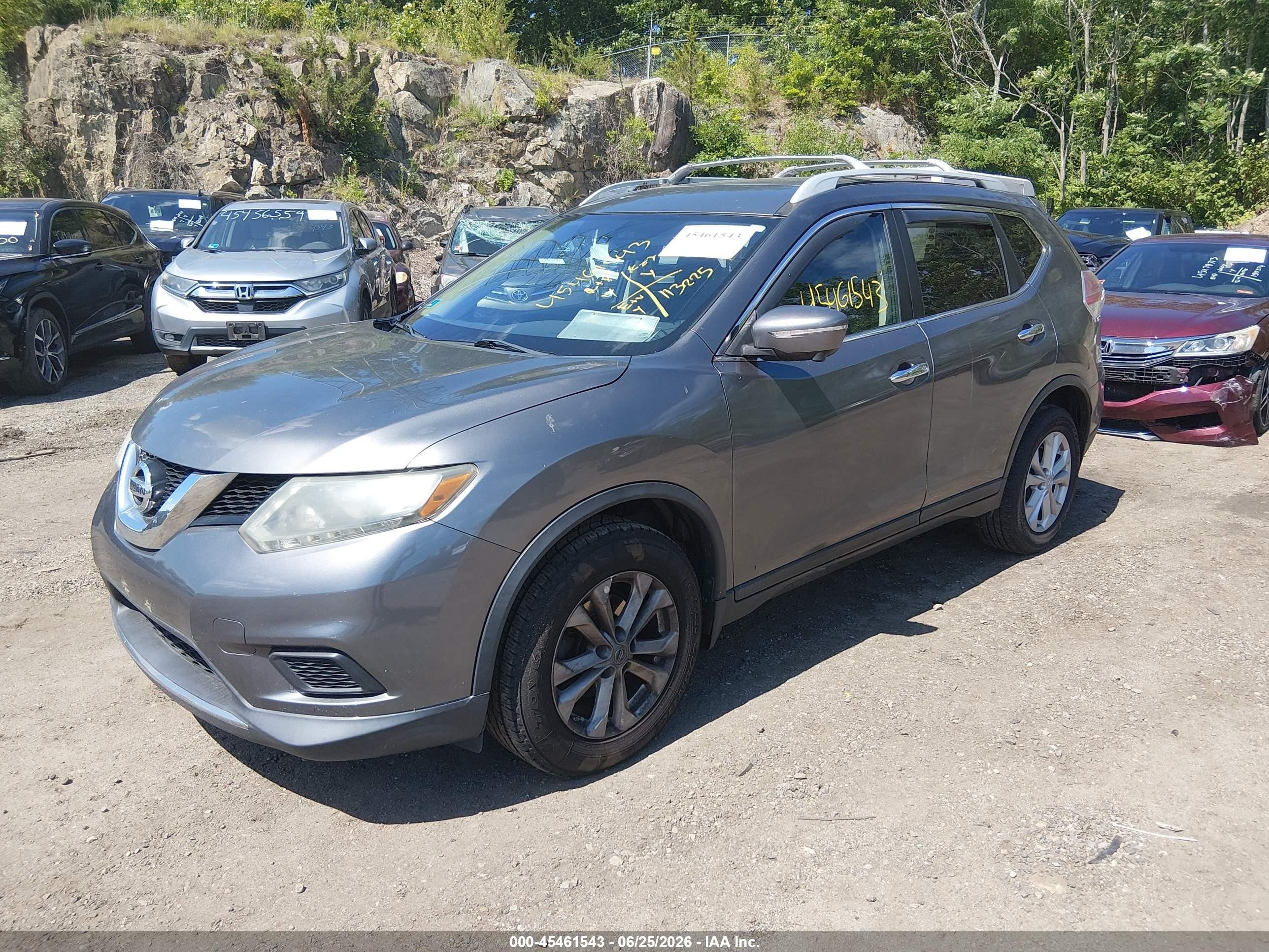 2014 Nissan Rogue Sv Gray vin: 5N1AT2MTXEC810345