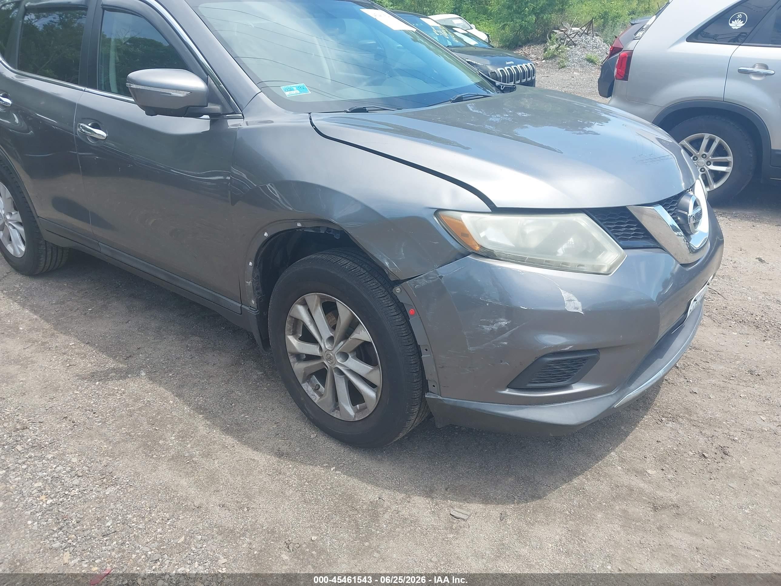 2014 Nissan Rogue Sv Gray vin: 5N1AT2MTXEC810345