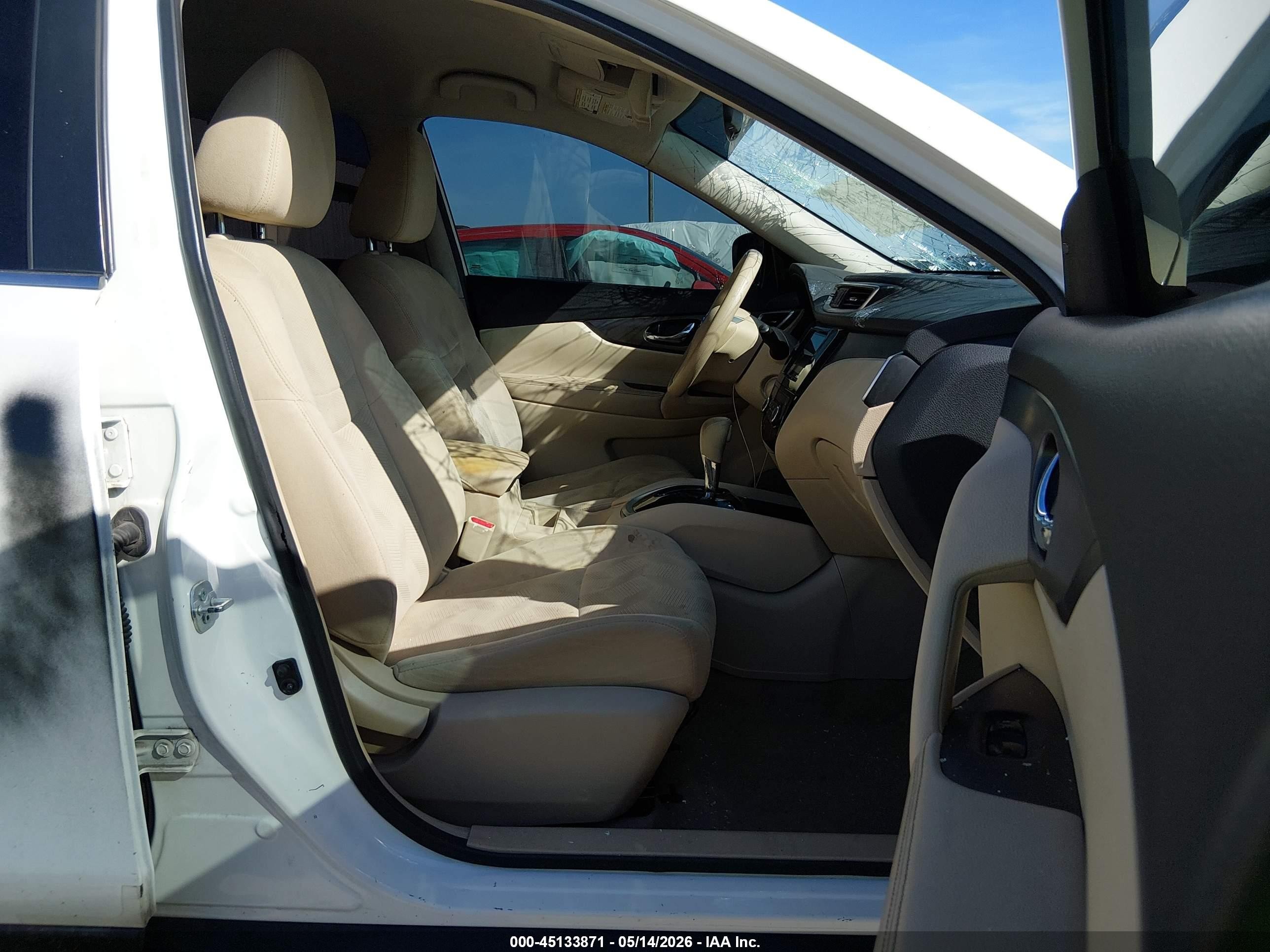 2014 Nissan Rogue Sv White vin: 5N1AT2MTXEC815092