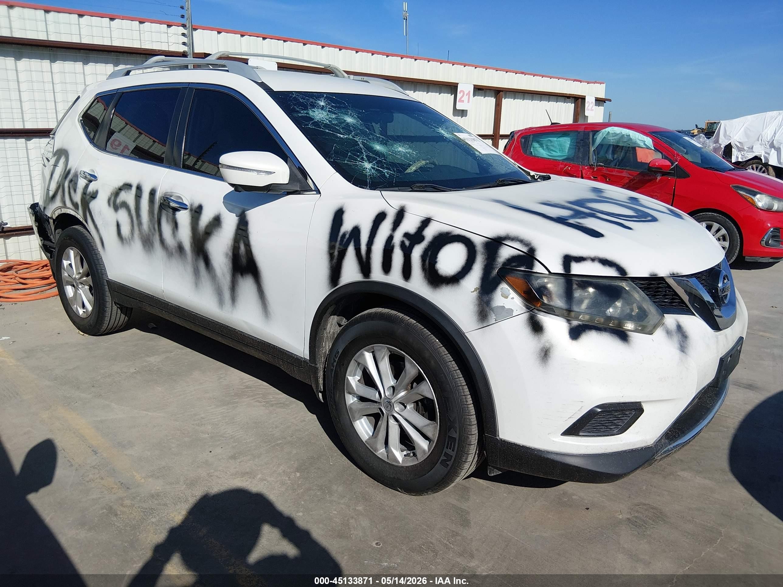 2014 Nissan Rogue Sv Белый vin: 5N1AT2MTXEC815092