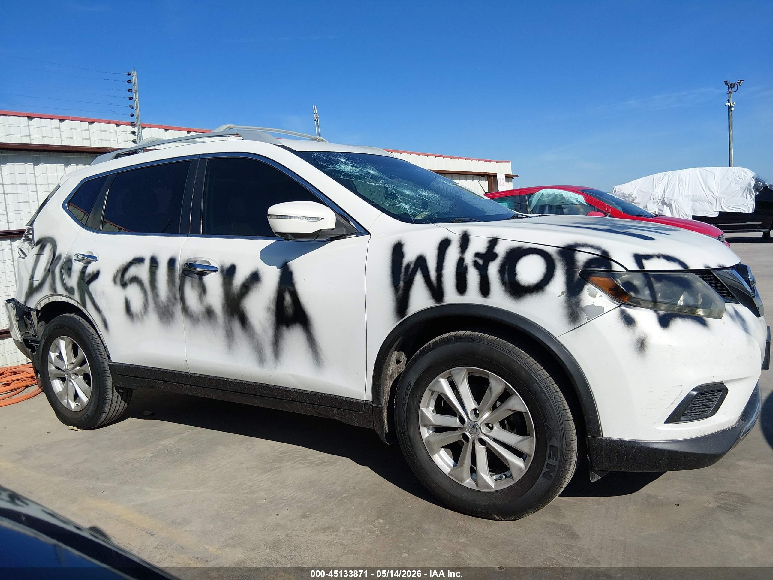 2014 Nissan Rogue Sv White vin: 5N1AT2MTXEC815092