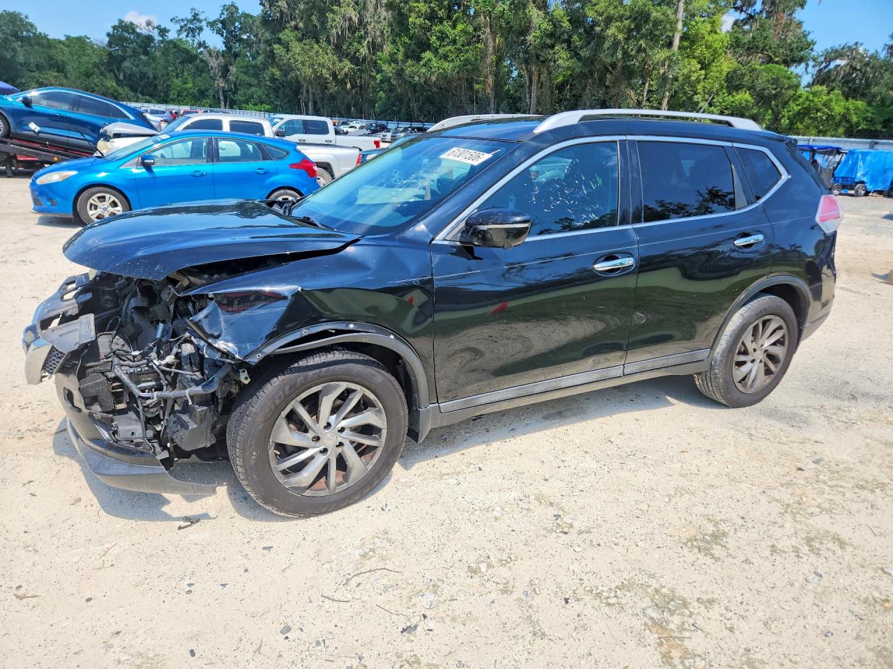 2014 Nissan Rogue Sl Black vin: 5N1AT2MTXEC833088