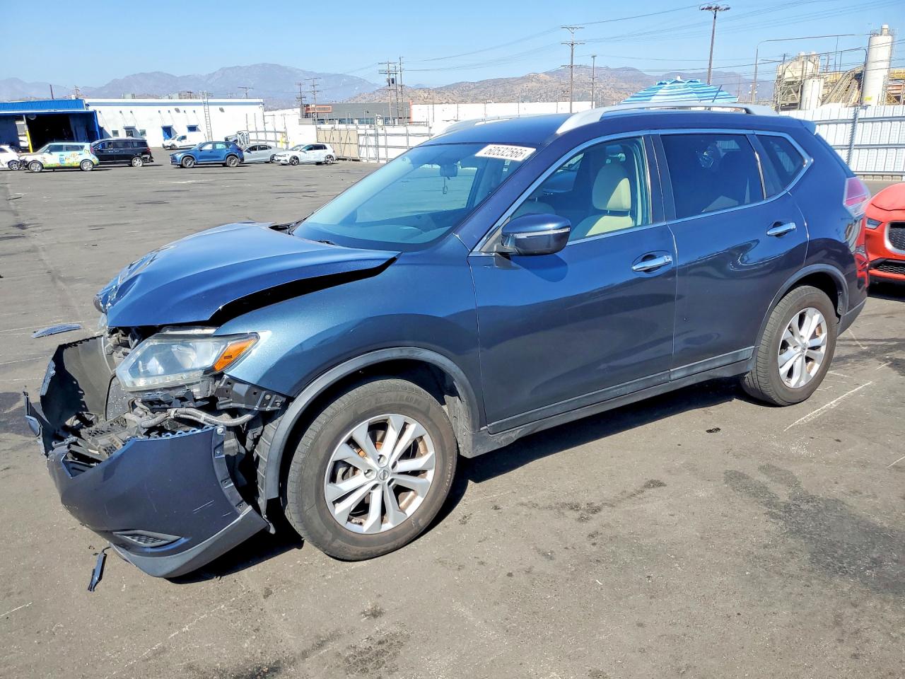 2014 Nissan Rogue Sv Blue vin: 5N1AT2MTXEC839862