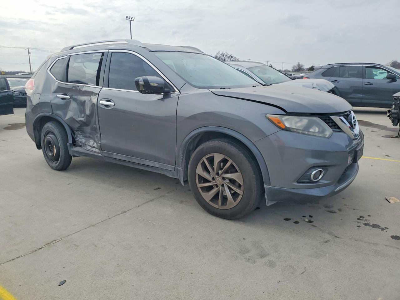 2014 Nissan Rogue Sl Gray vin: 5N1AT2MTXEC842714