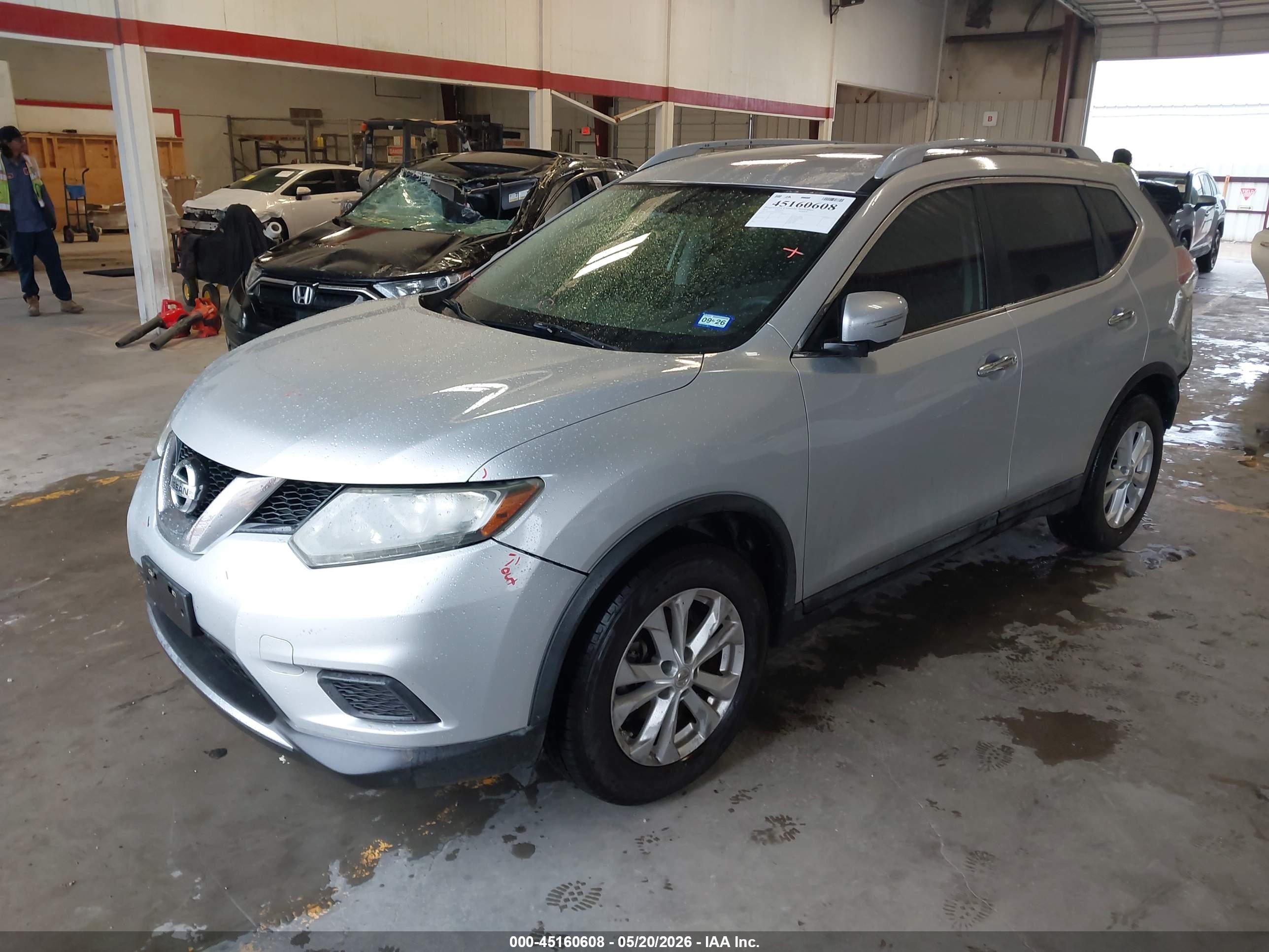 2014 Nissan Rogue Sv Silver vin: 5N1AT2MTXEC865362