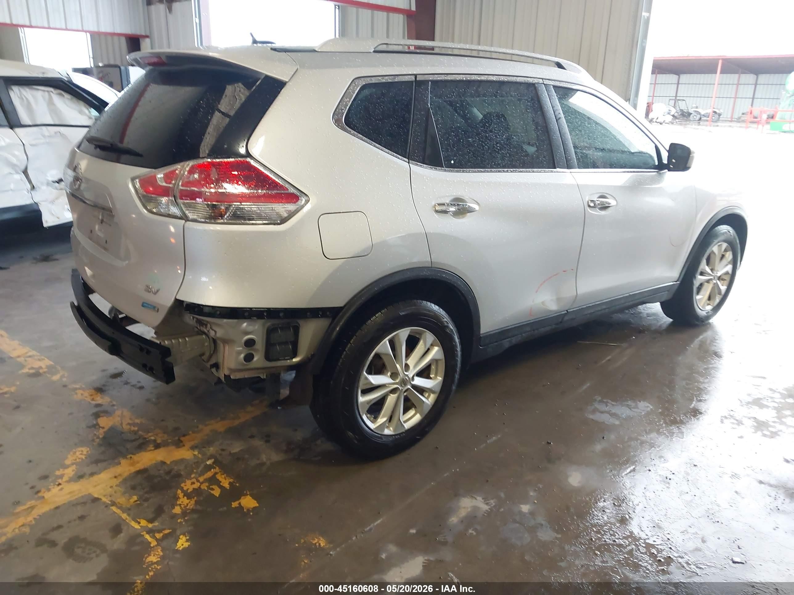 2014 Nissan Rogue Sv Silver vin: 5N1AT2MTXEC865362