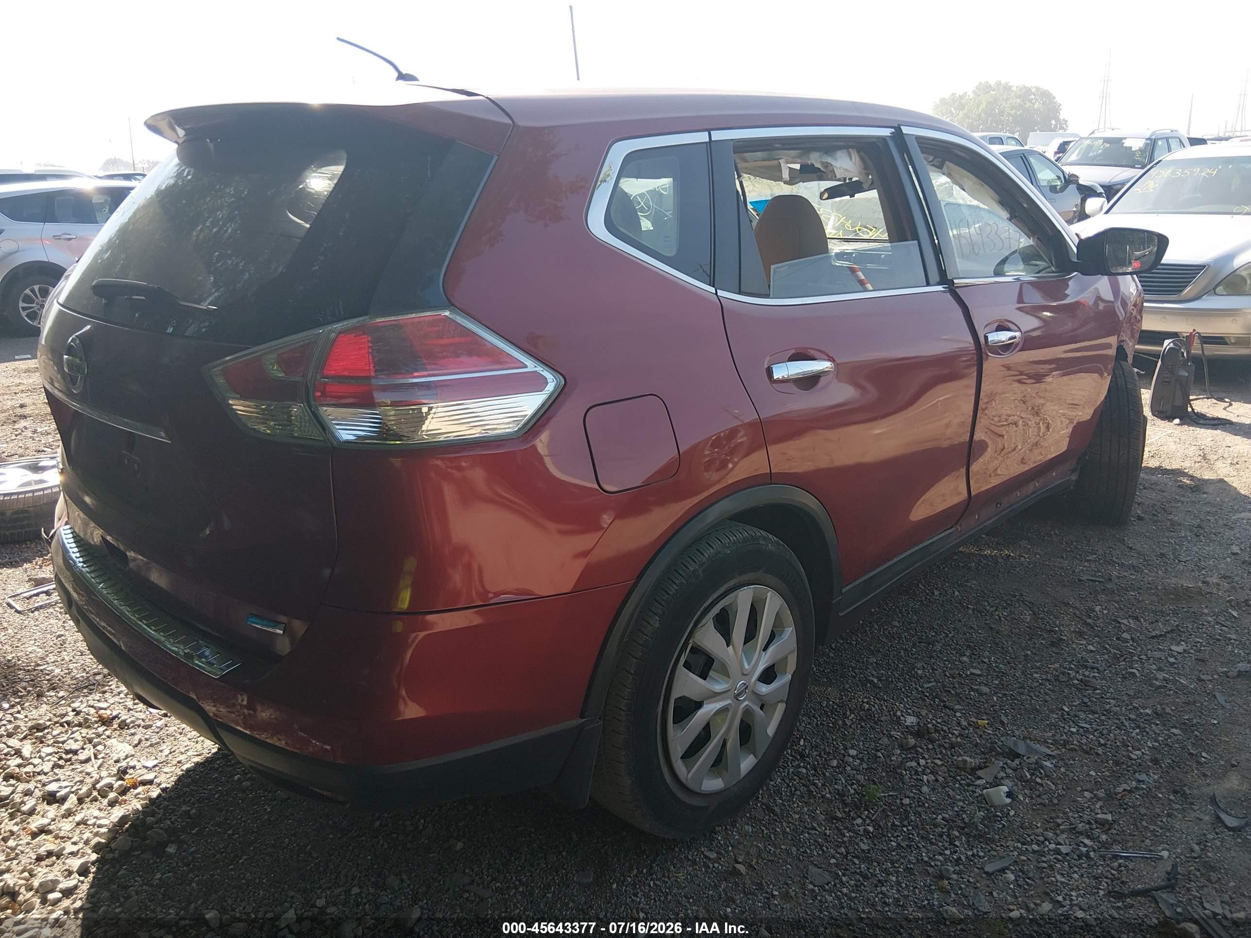 2014 Nissan Rogue S Red vin: 5N1AT2MTXEC865569