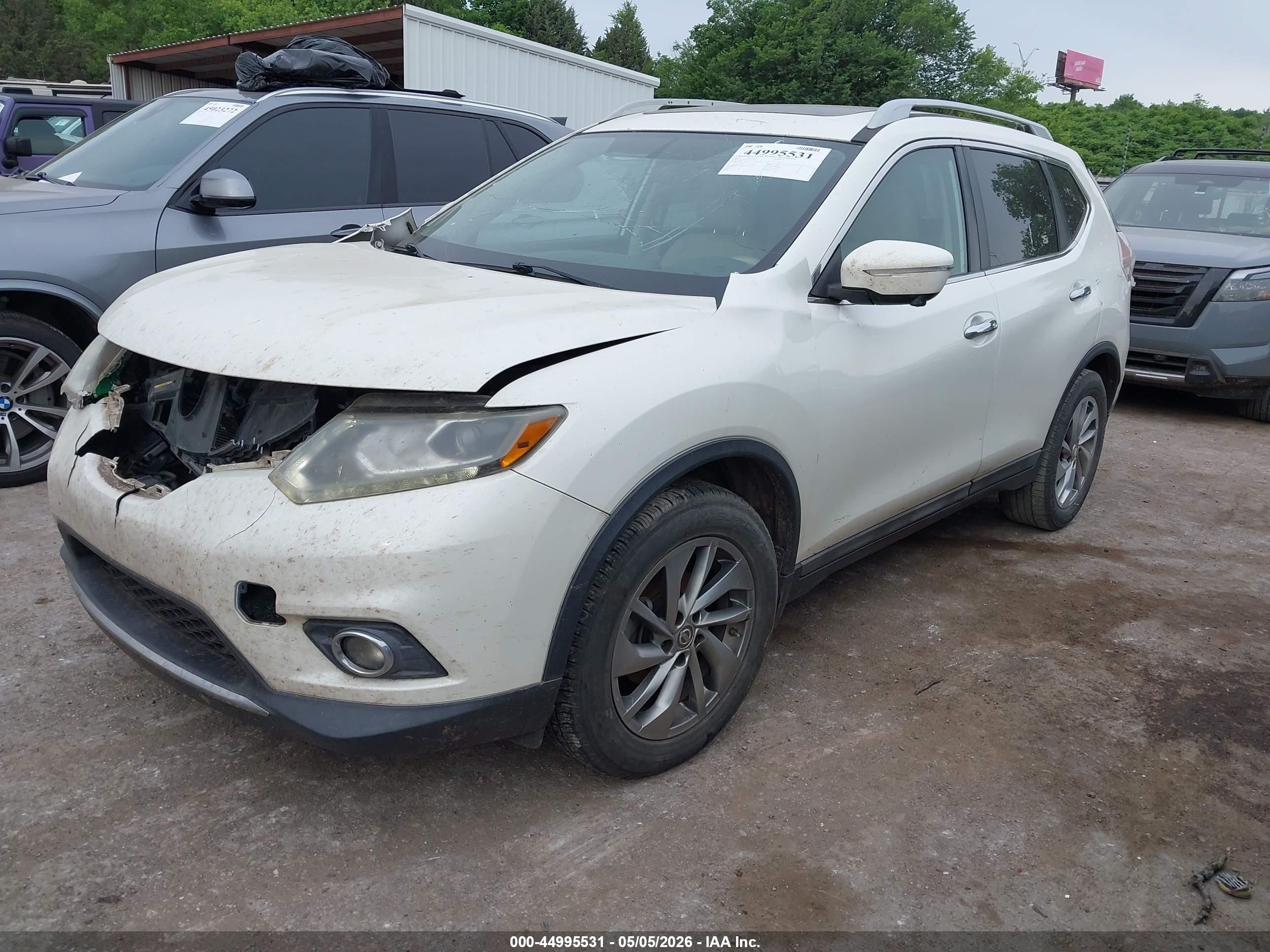 2015 Nissan Rogue Sl White vin: 5N1AT2MTXFC754005