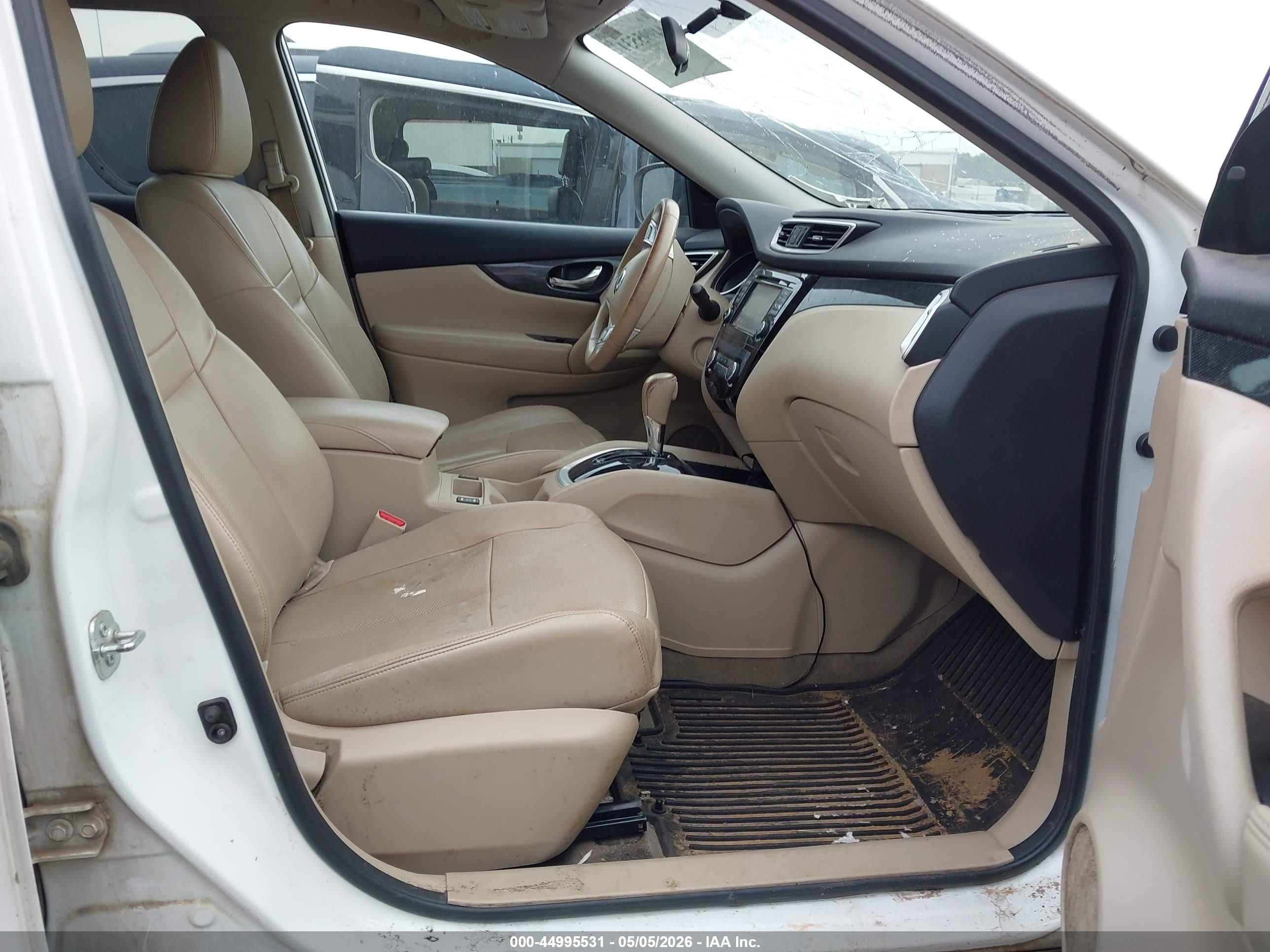 2015 Nissan Rogue Sl White vin: 5N1AT2MTXFC754005