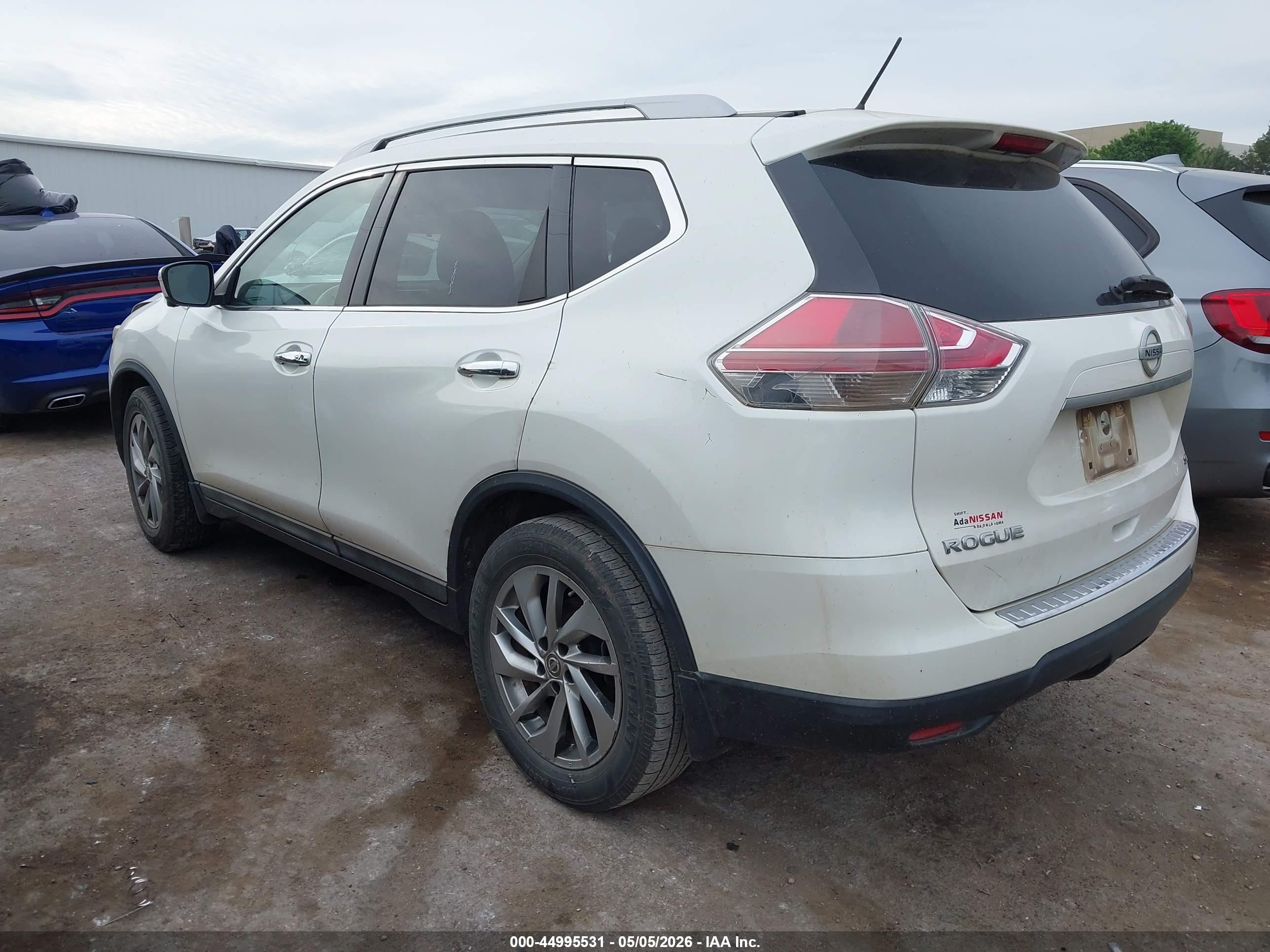 2015 Nissan Rogue Sl White vin: 5N1AT2MTXFC754005