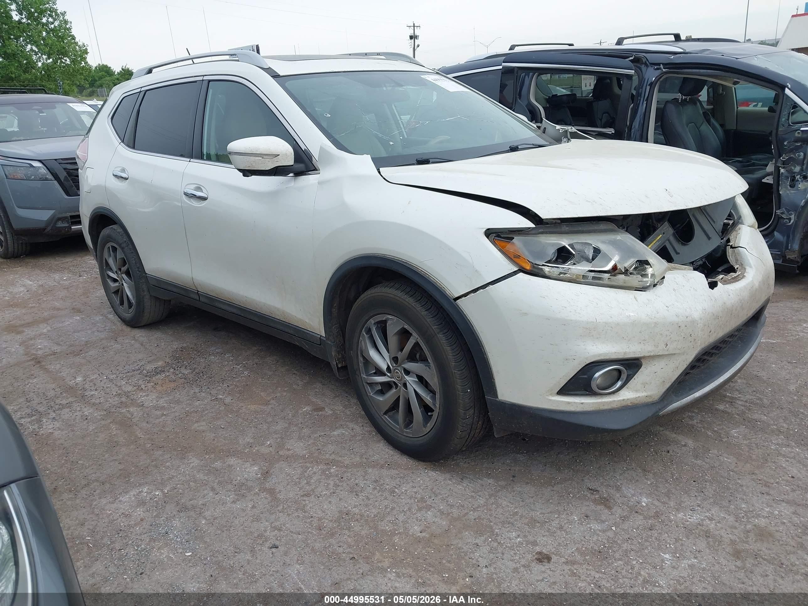2015 Nissan Rogue Sl White vin: 5N1AT2MTXFC754005
