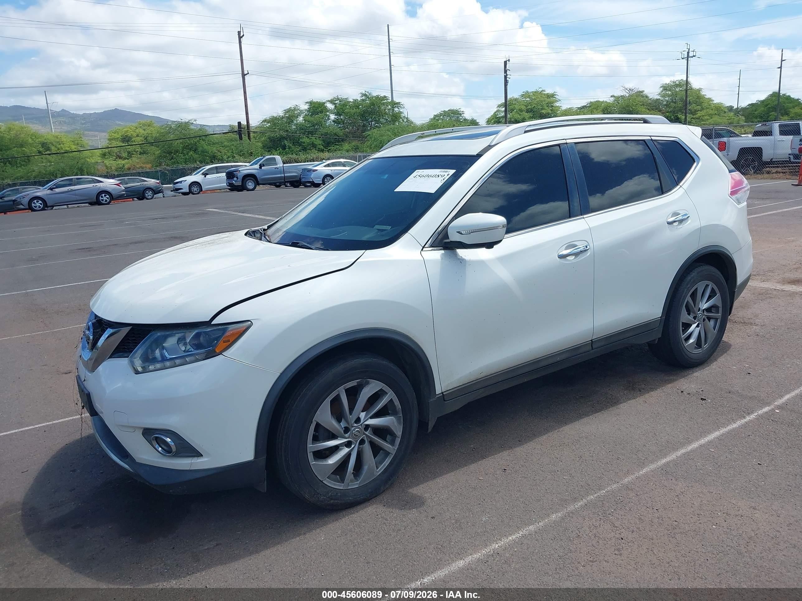 2015 Nissan Rogue Sl Белый vin: 5N1AT2MTXFC790633