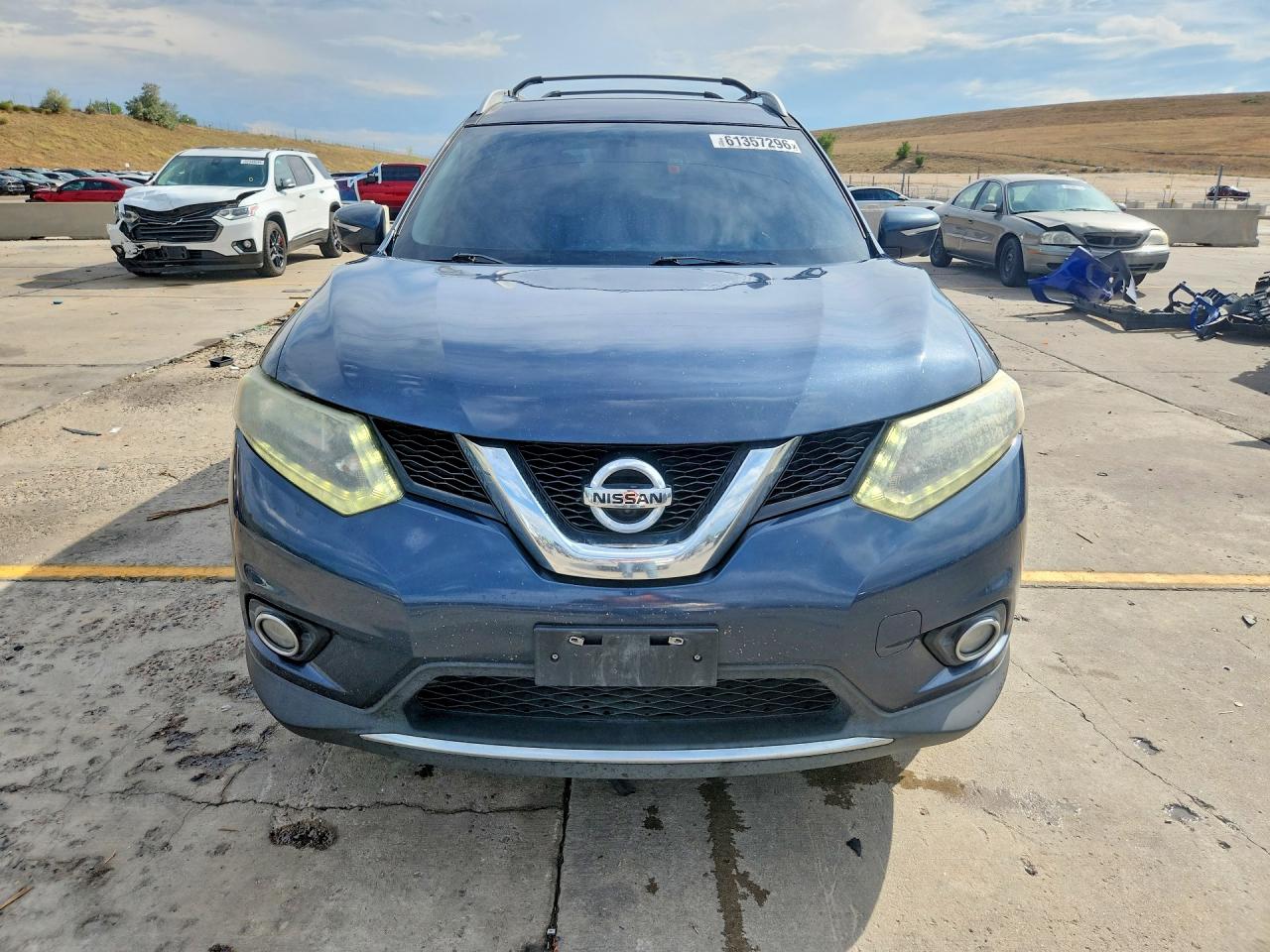 2015 Nissan Rogue Sl Blue vin: 5N1AT2MTXFC804787