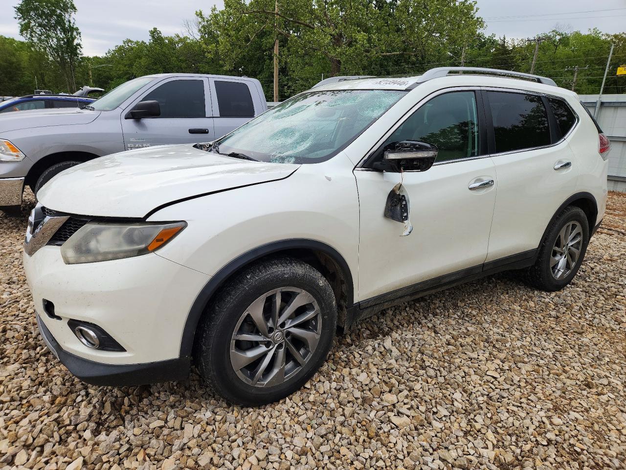 2015 Nissan Rogue Sl White vin: 5N1AT2MTXFC816373