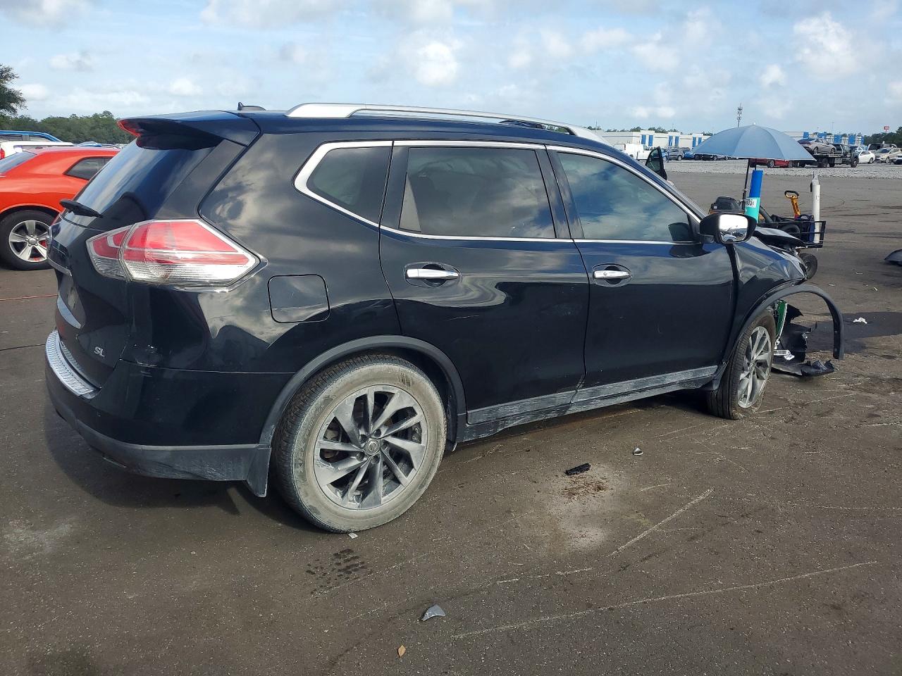 2015 Nissan Rogue Sl Black vin: 5N1AT2MTXFC823968