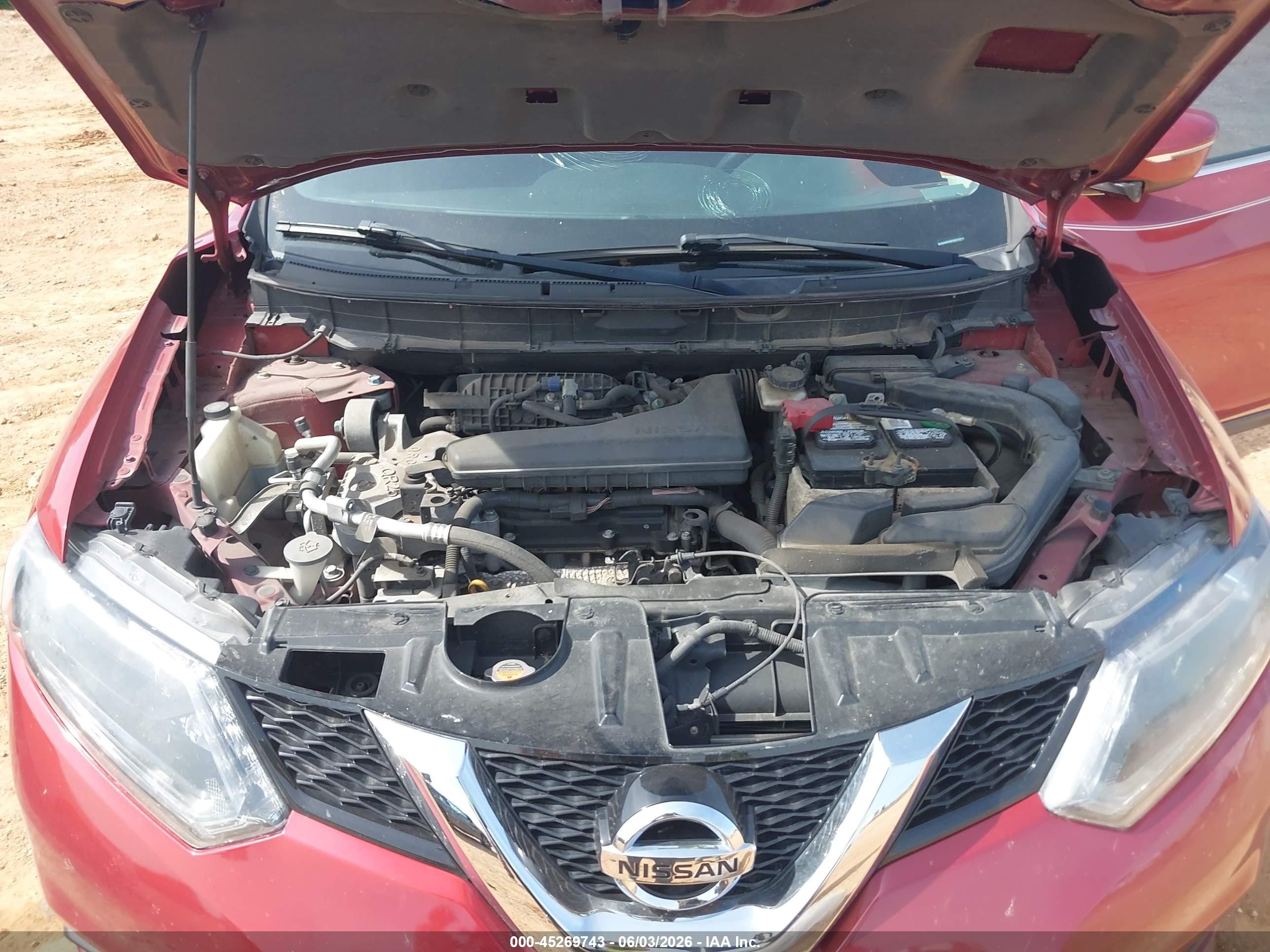 2015 Nissan Rogue Sv Красный vin: 5N1AT2MTXFC841354
