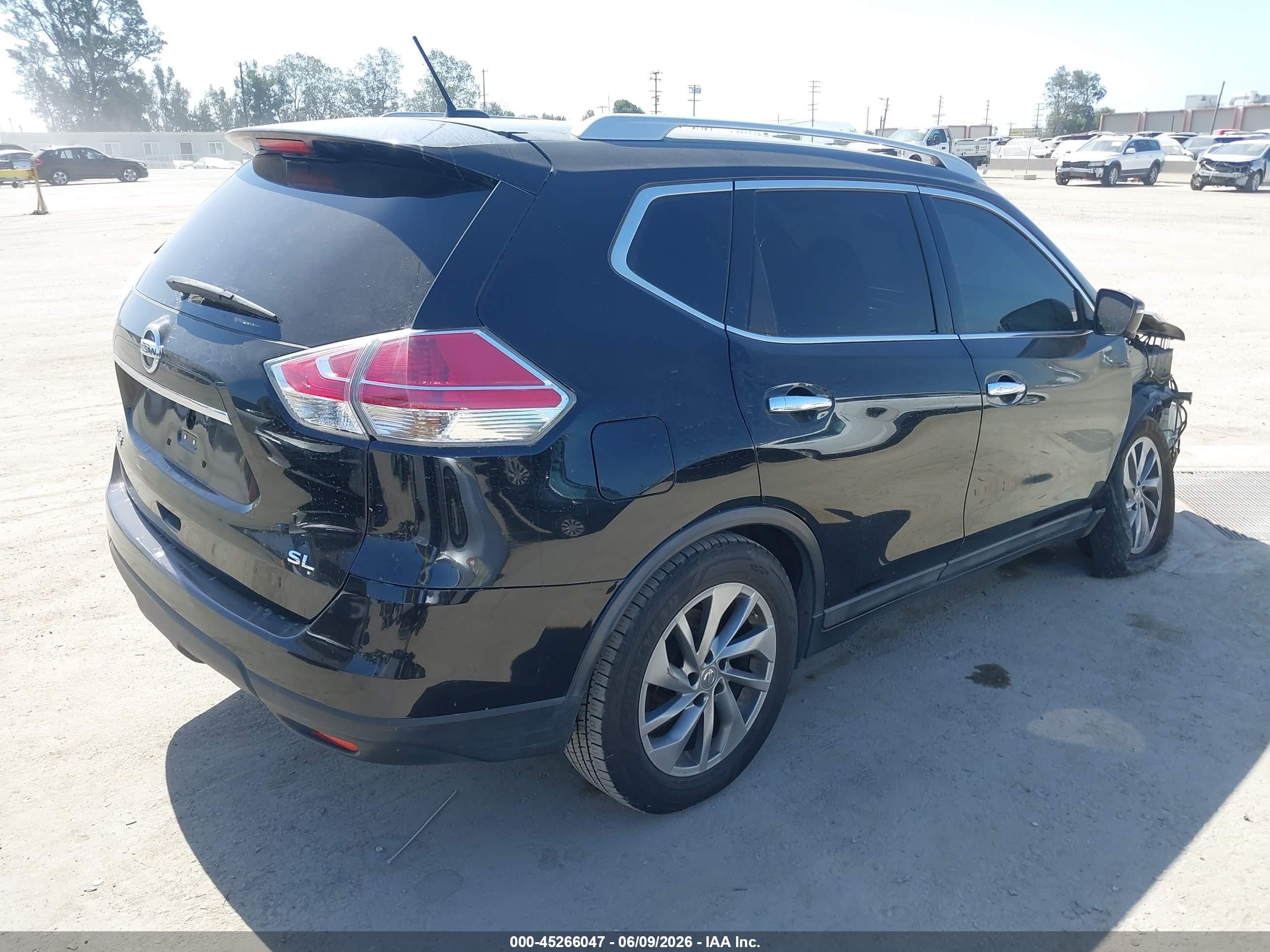 2015 Nissan Rogue Sl Black vin: 5N1AT2MTXFC850944